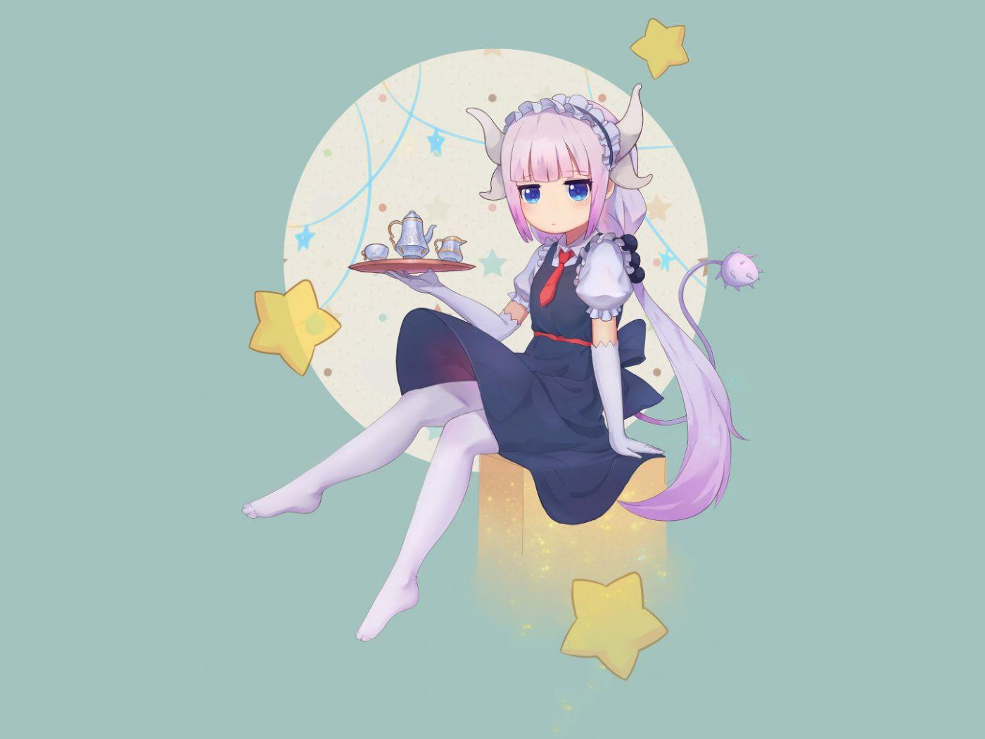 1400x1050 Maid, Minimal, Kanna Kamui, Wallpaper Kanna Kamui