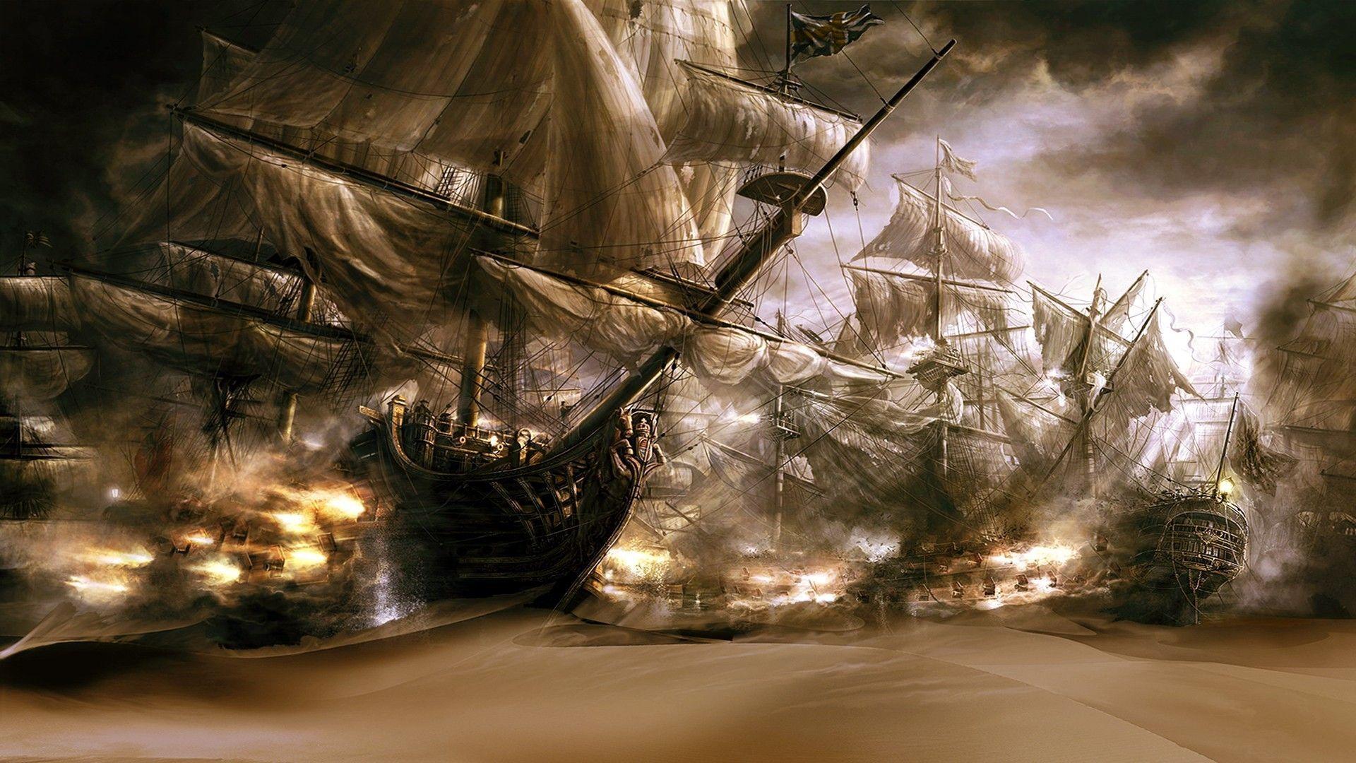 1920x1080 Pirate Ship Background