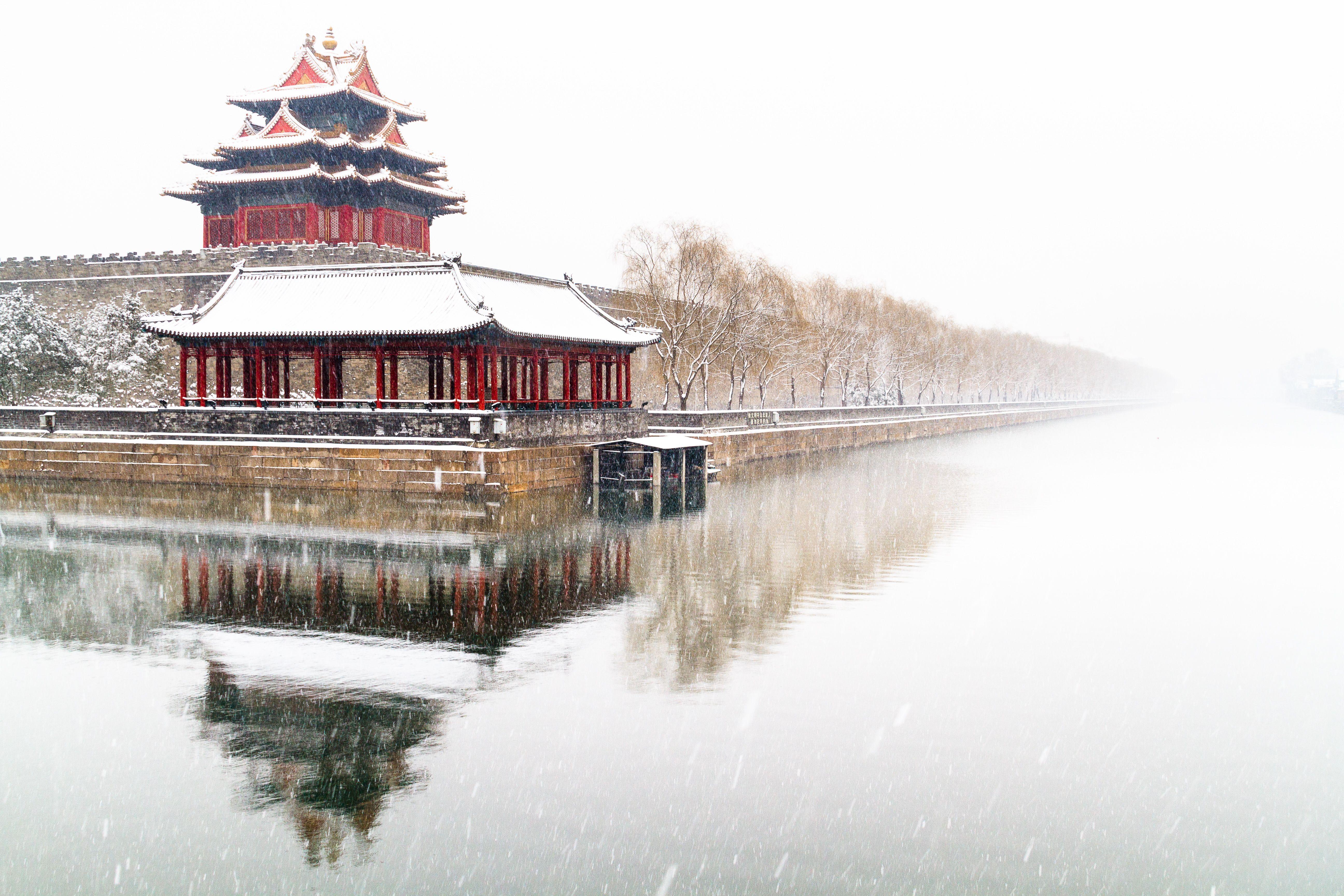 5184x3456 Tử Cấm Cung ở Bắc Kinh chìm trong tuyết 5k