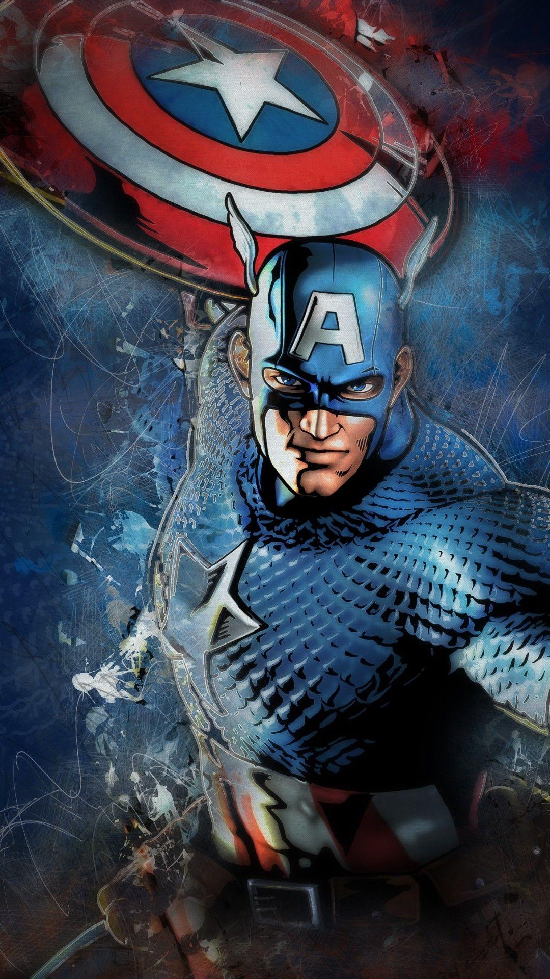 1080x1920 Wallpaper Captain America, Marvel Comics, 4K, Art