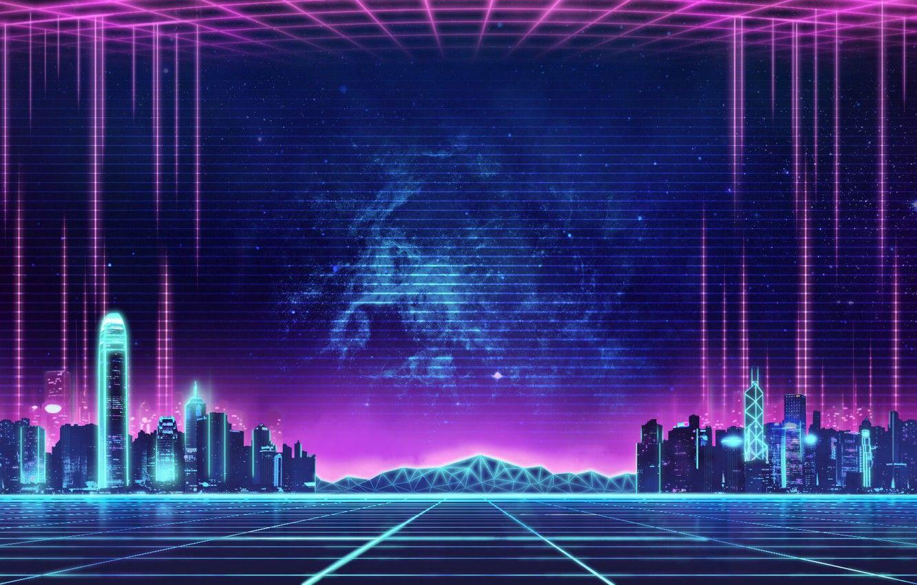 1332x850 Wallpaper Music, The city, Background, City, 80s, Neon, 80's, Synth, Retrowave, Synthwave, New Retro Wave, Futuresynth, Sintav, Retrouve, Outrun image for desktop, section рендеринг