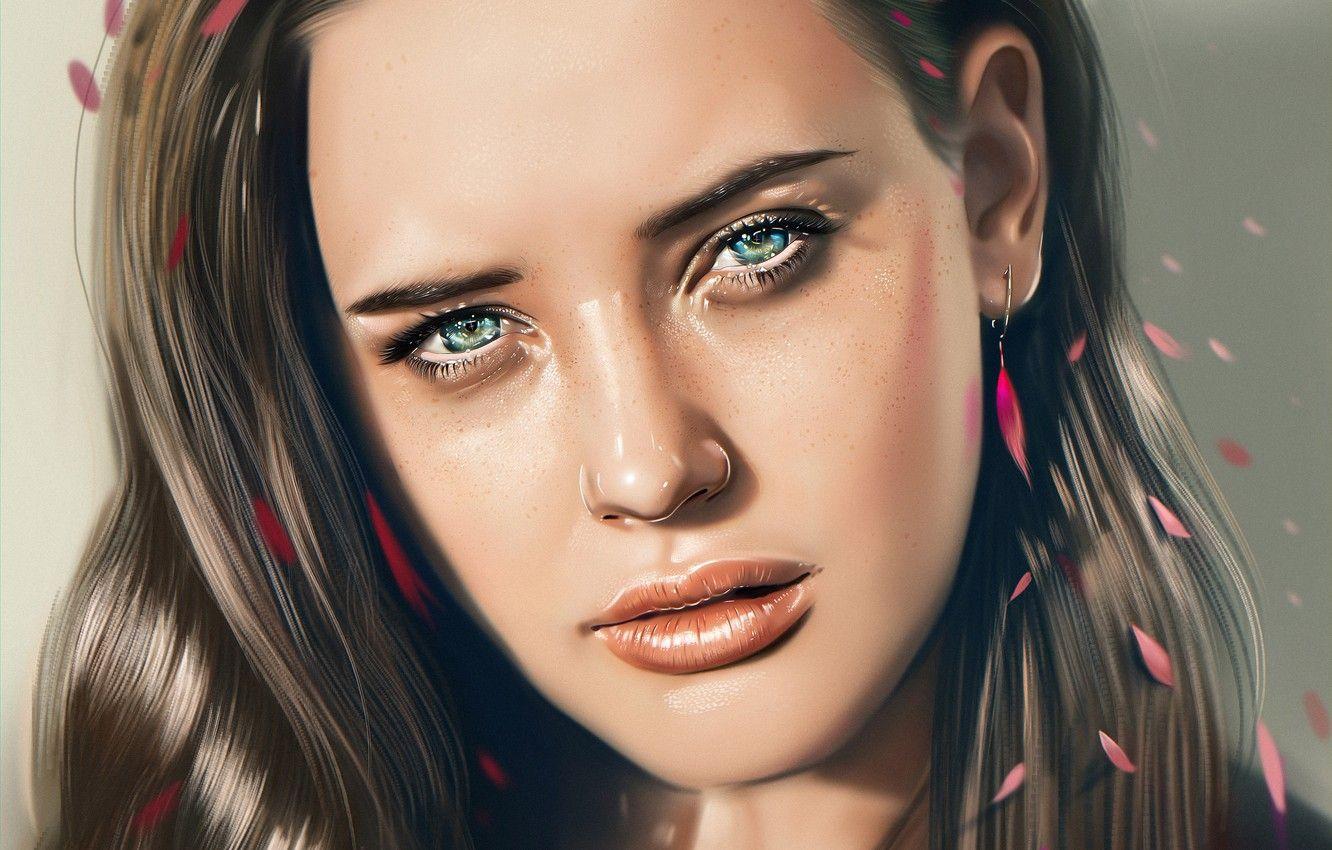 1332x850 Wallpaper look, girl, face, figure, art, Katherine Langford