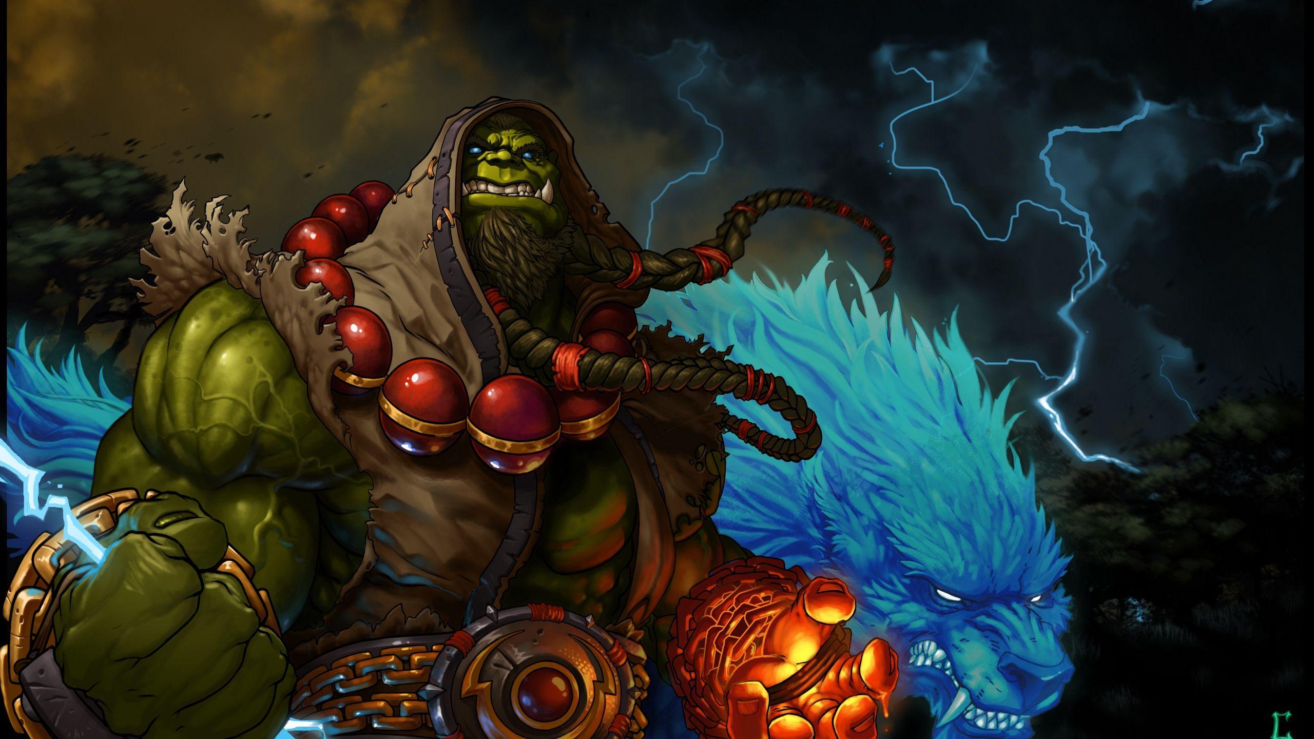 2560x1440 Download wallpaper 2560x1440 world of warcraft, shaman