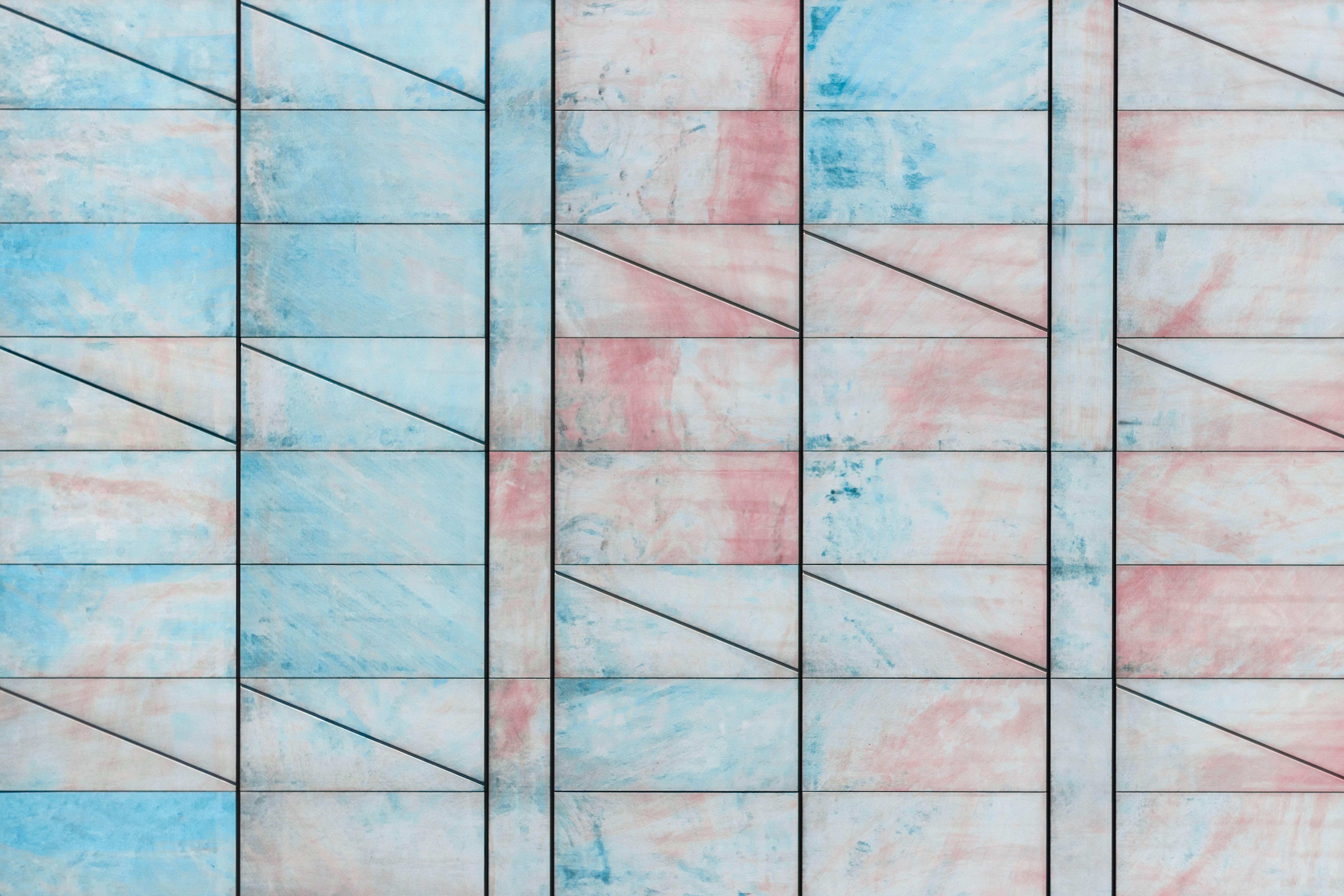 5789x3859 5789x3859 #vertical, #triangle, #horizontal, #wall, #texture, #red, #marble, #Free picture, #diagonal, #pattern, #blue, #color, #square, #line, #cyan HD Wallpaper