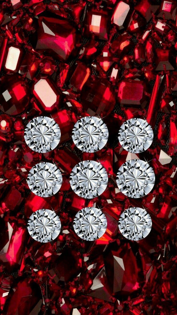 737x1311 Diamond and Ruby iPhone pattern lock screen wallpaper