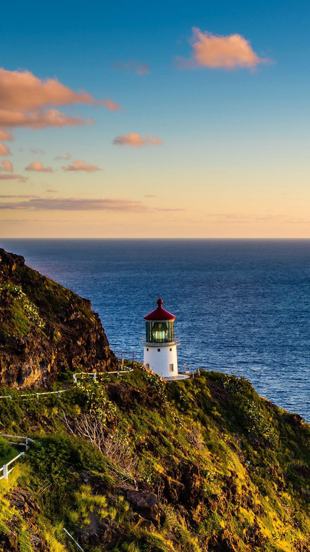 1080x1920 Picture Hawaii USA Lighthouse Hike Crag Nature Lighthouses