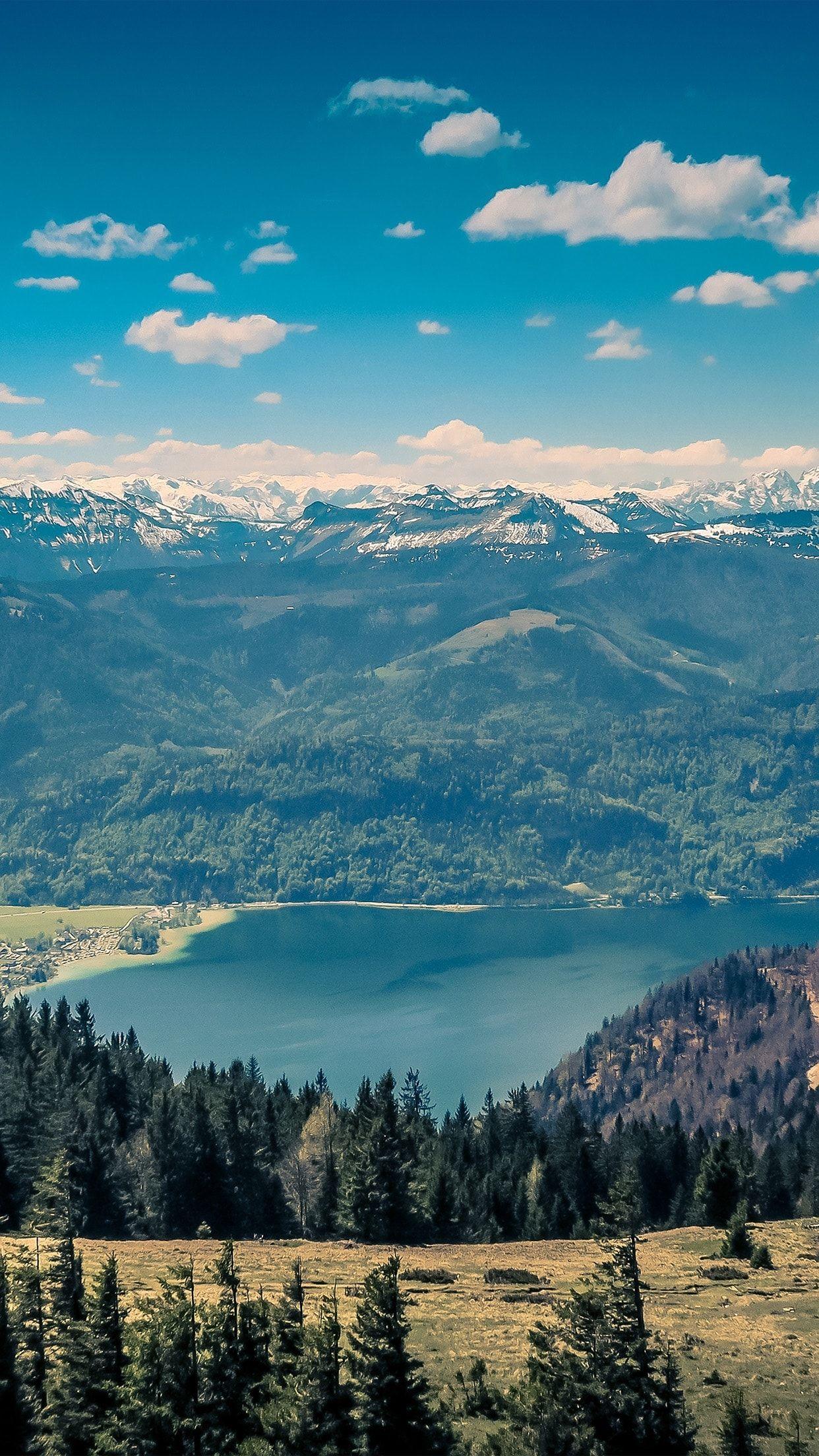 1242x2208 Mountain sky river nature scenery summer Download Free