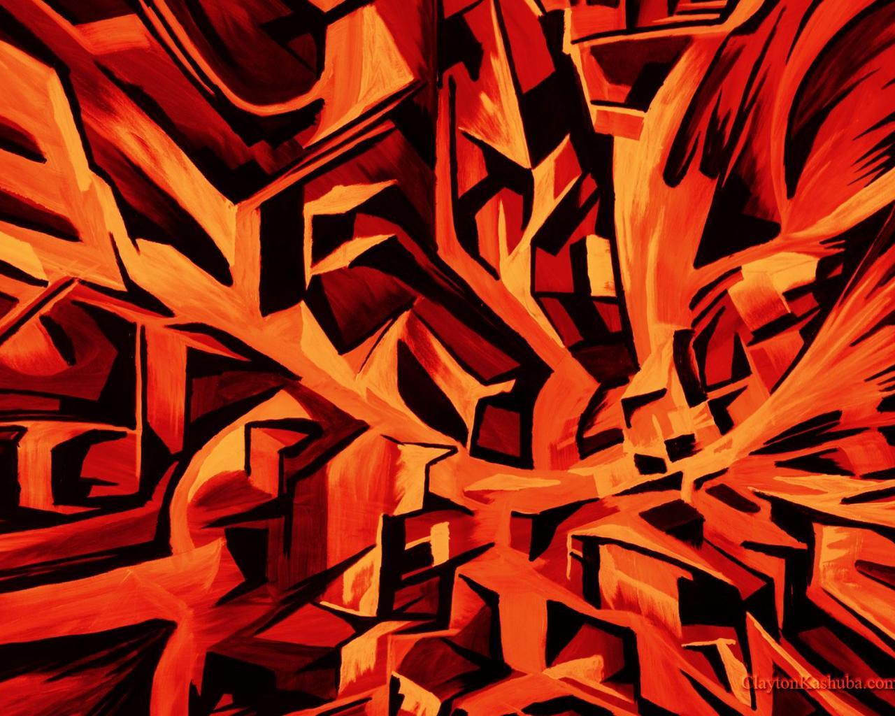 1280x1024 Orange Black Wallpaper