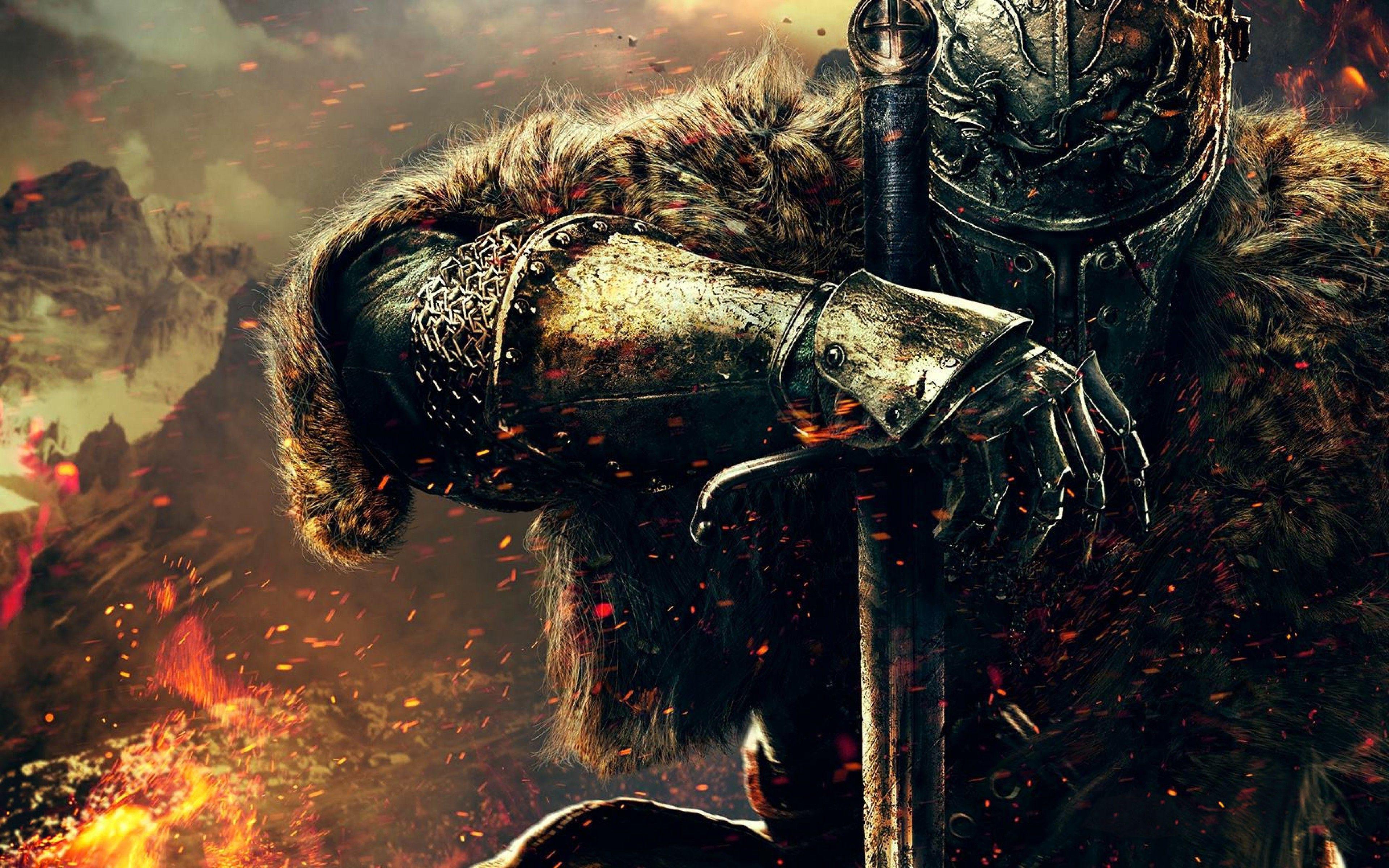 3840x2400 Dark Souls II, Video Games, Warrior, Sword Wallpaper HD