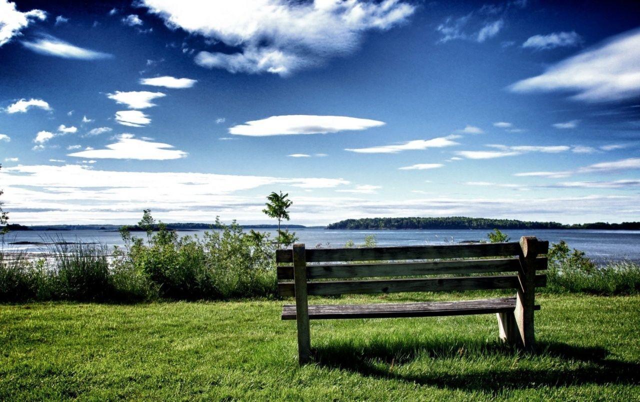 1280x804 Chill Out Bench Grass & Ocean wallpaper. Chill Out Bench