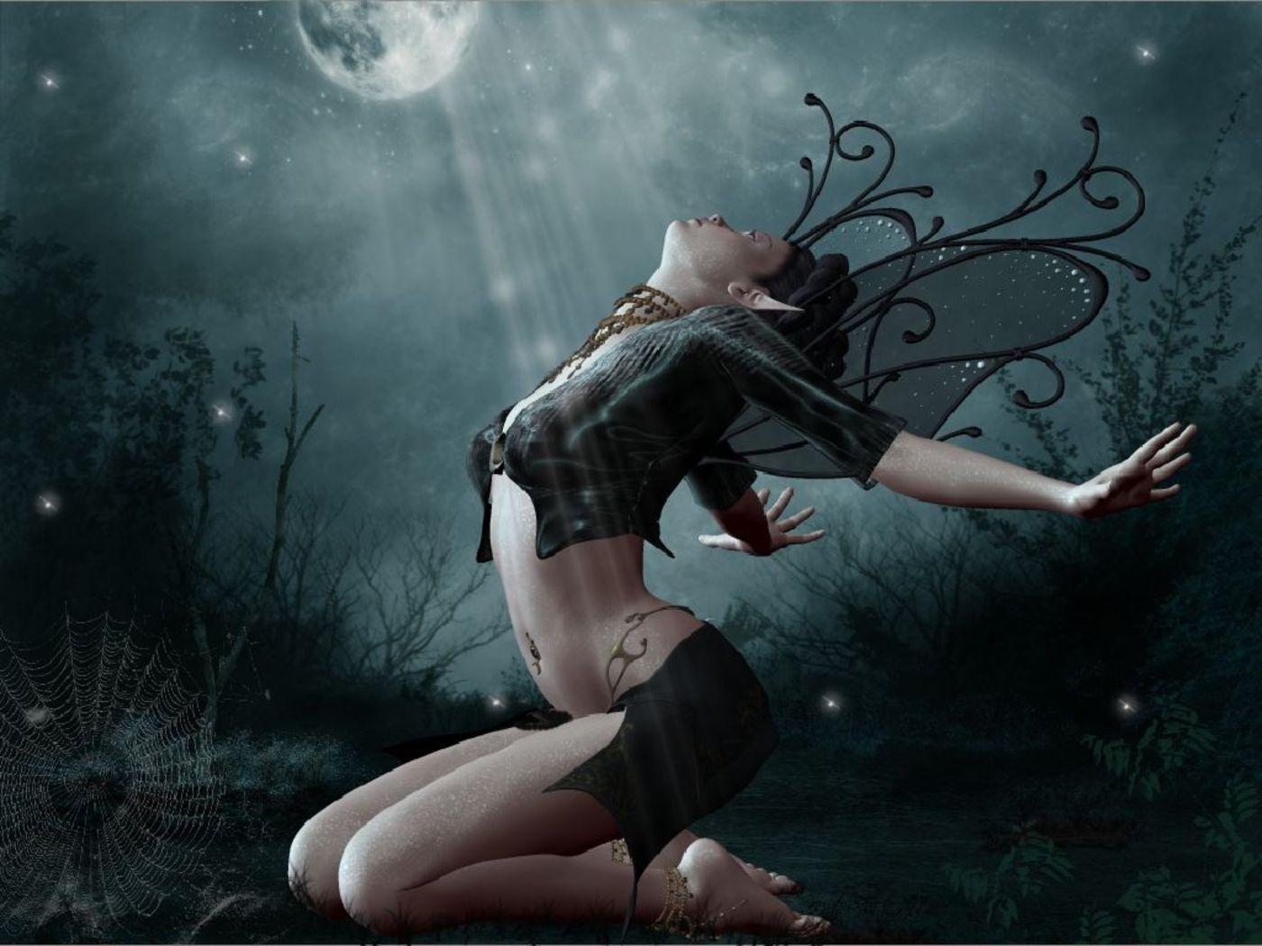 1400x1050 Dark Fairy Desktop Wallpaper