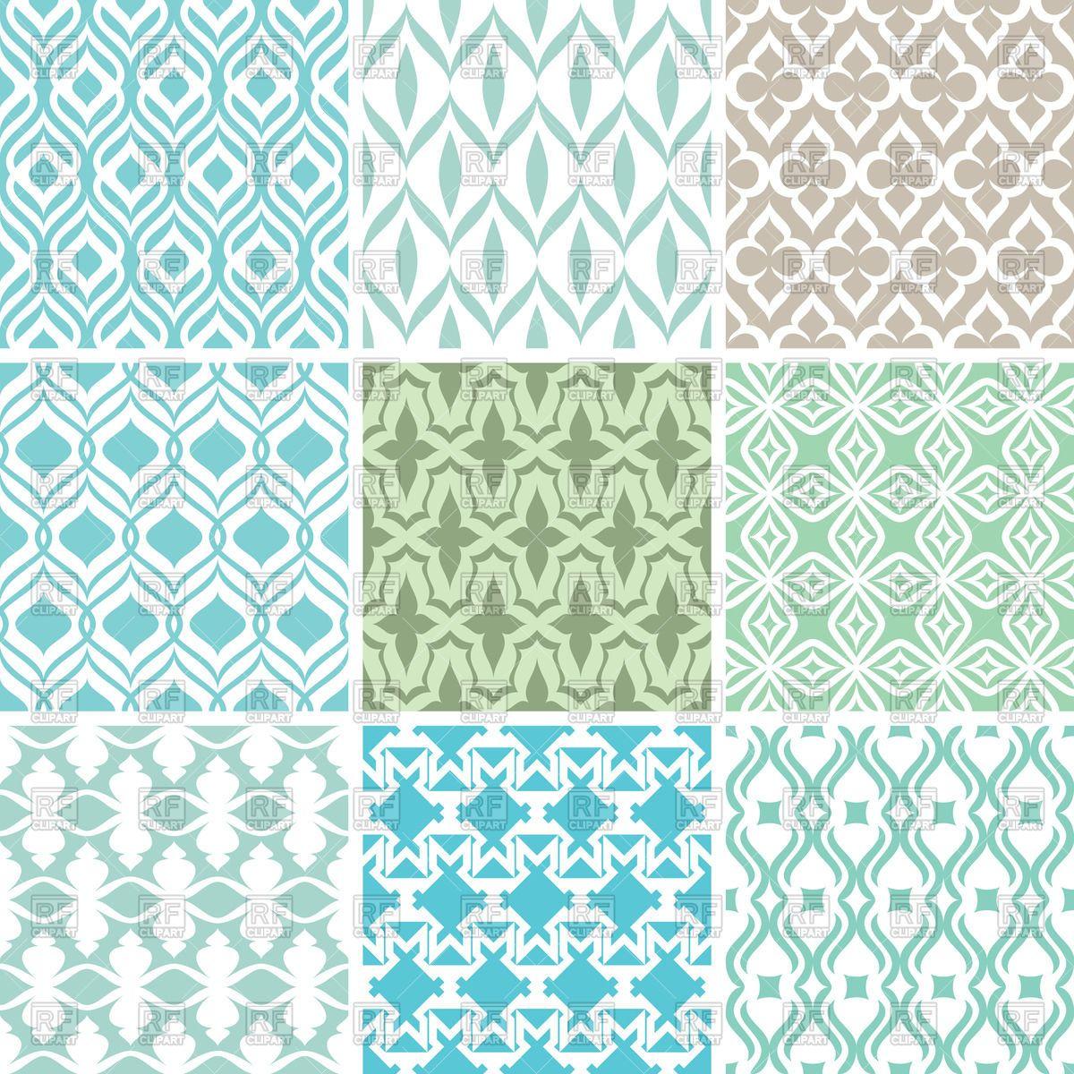 1200x1200 Set of abstract seamless simple classic wallpaper Stock Vector Image