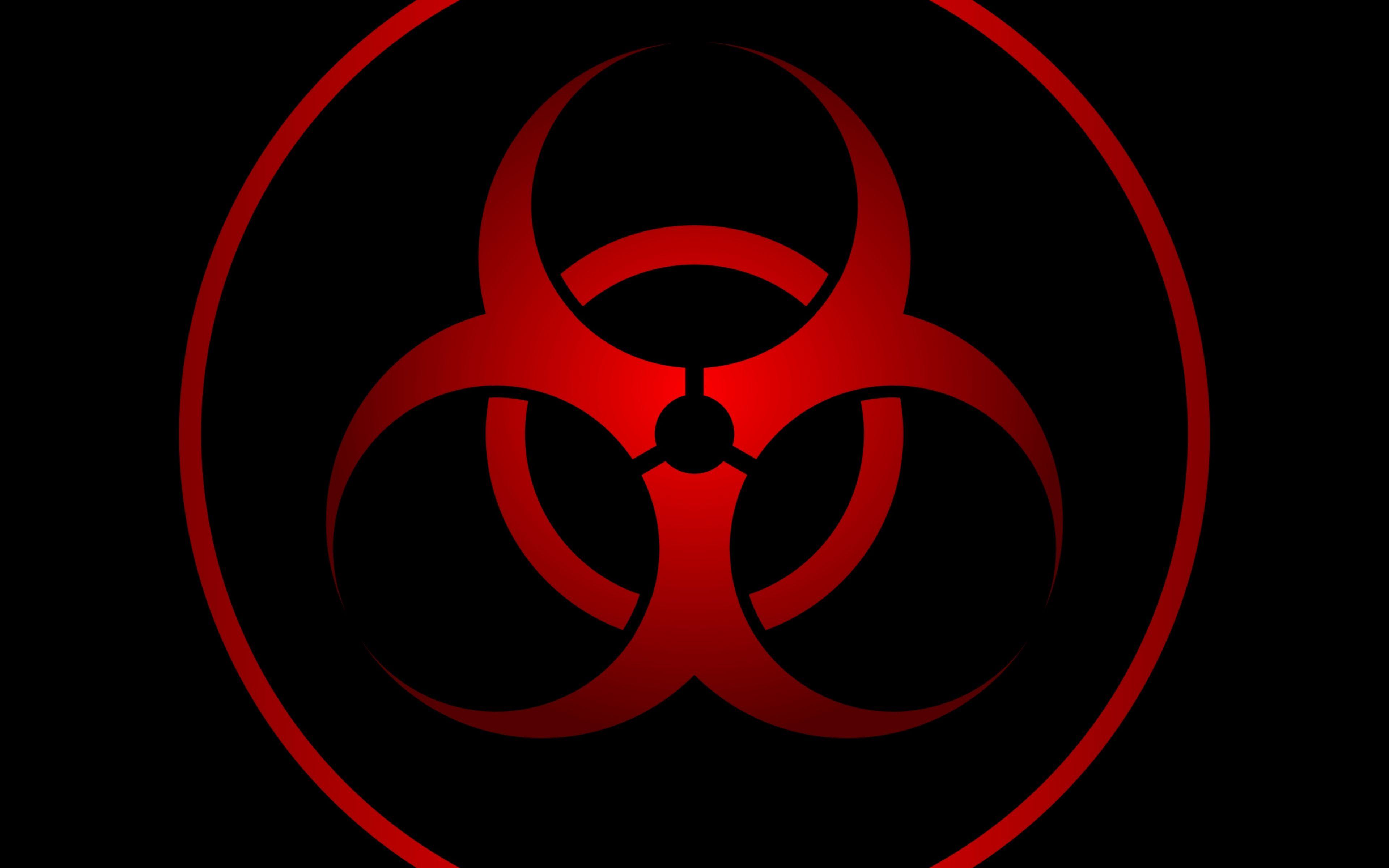 3840x2400 Download wallpaper 3840x2400 radiation, sign, symbol, red
