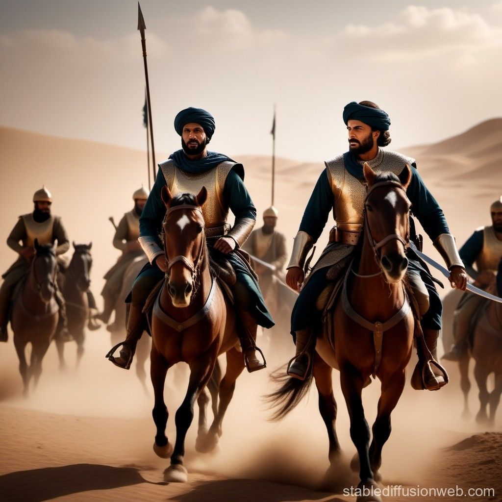 1024x1024 Khalid Ibn Al Walid In Battle