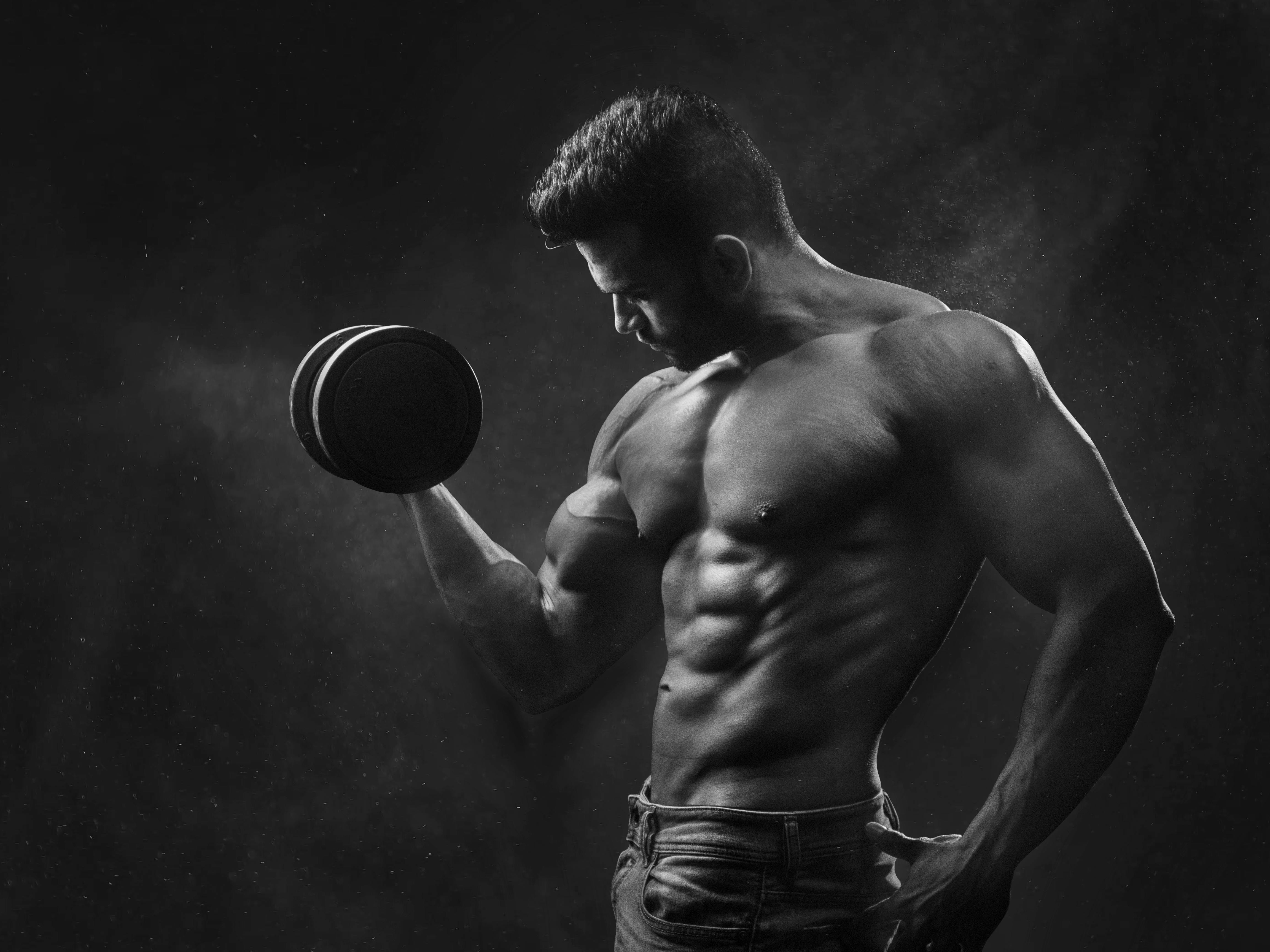 4608x3456 Man Holding Black Dumbbell · Free Stock