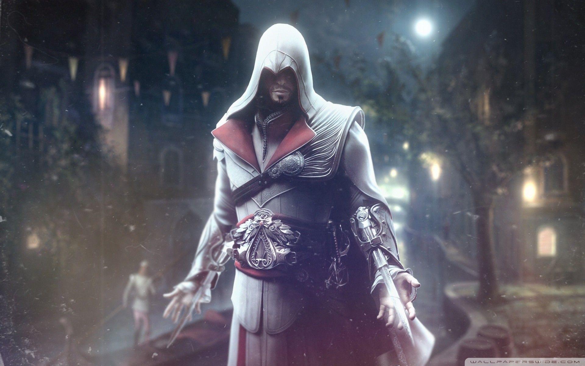 Download Ezio Auditore da Firenze the Italian Assassin in action from Assassins  Creed Wallpaper  Wallpaperscom