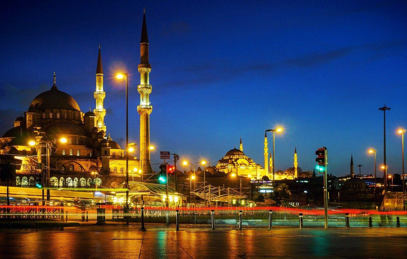 1332x850 Wallpaper night, excerpt, Istanbul, Turkey, night, Istanbul