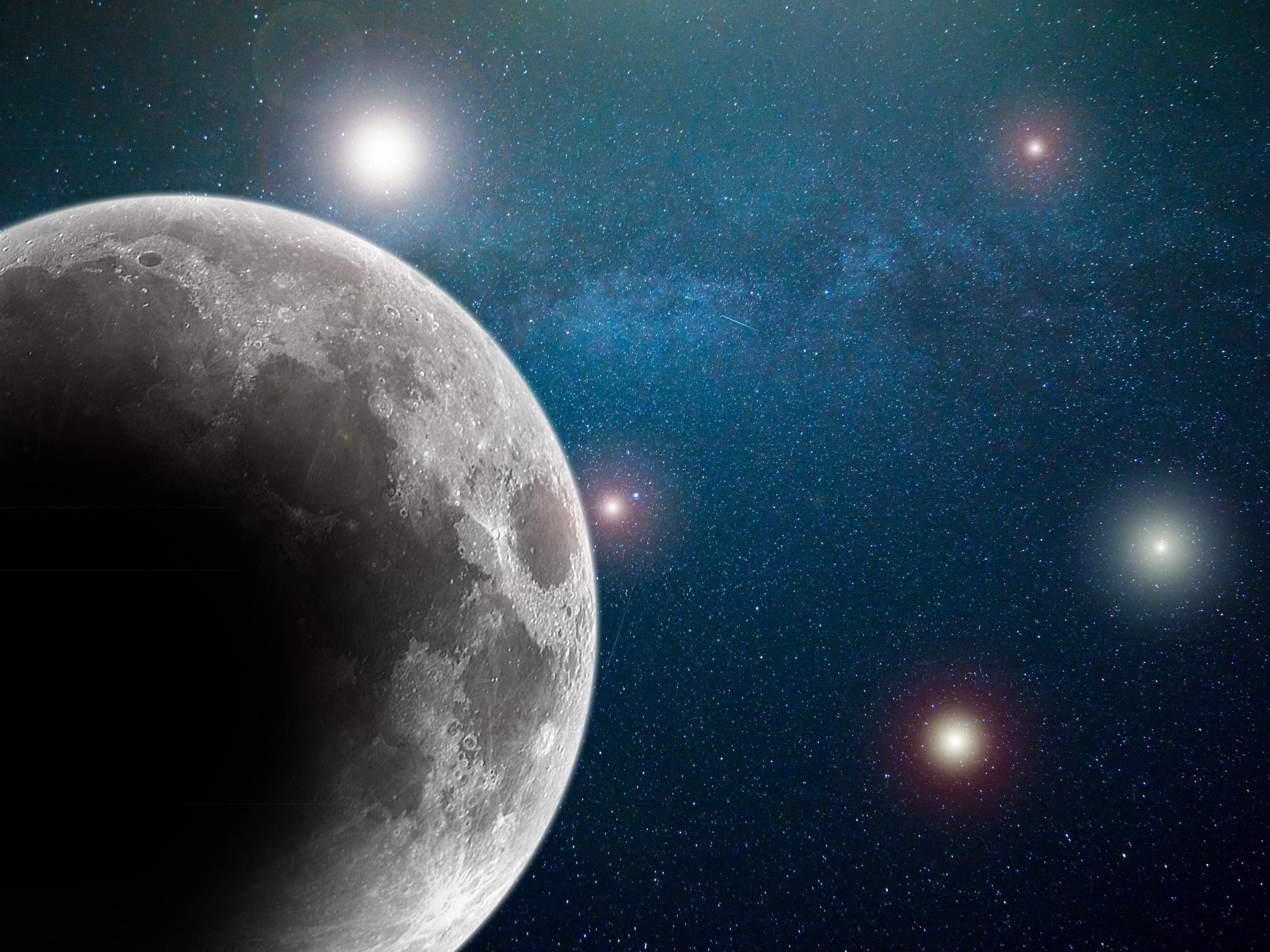 3200x2400 View of Moon From Space 6K UHD Wallpaper