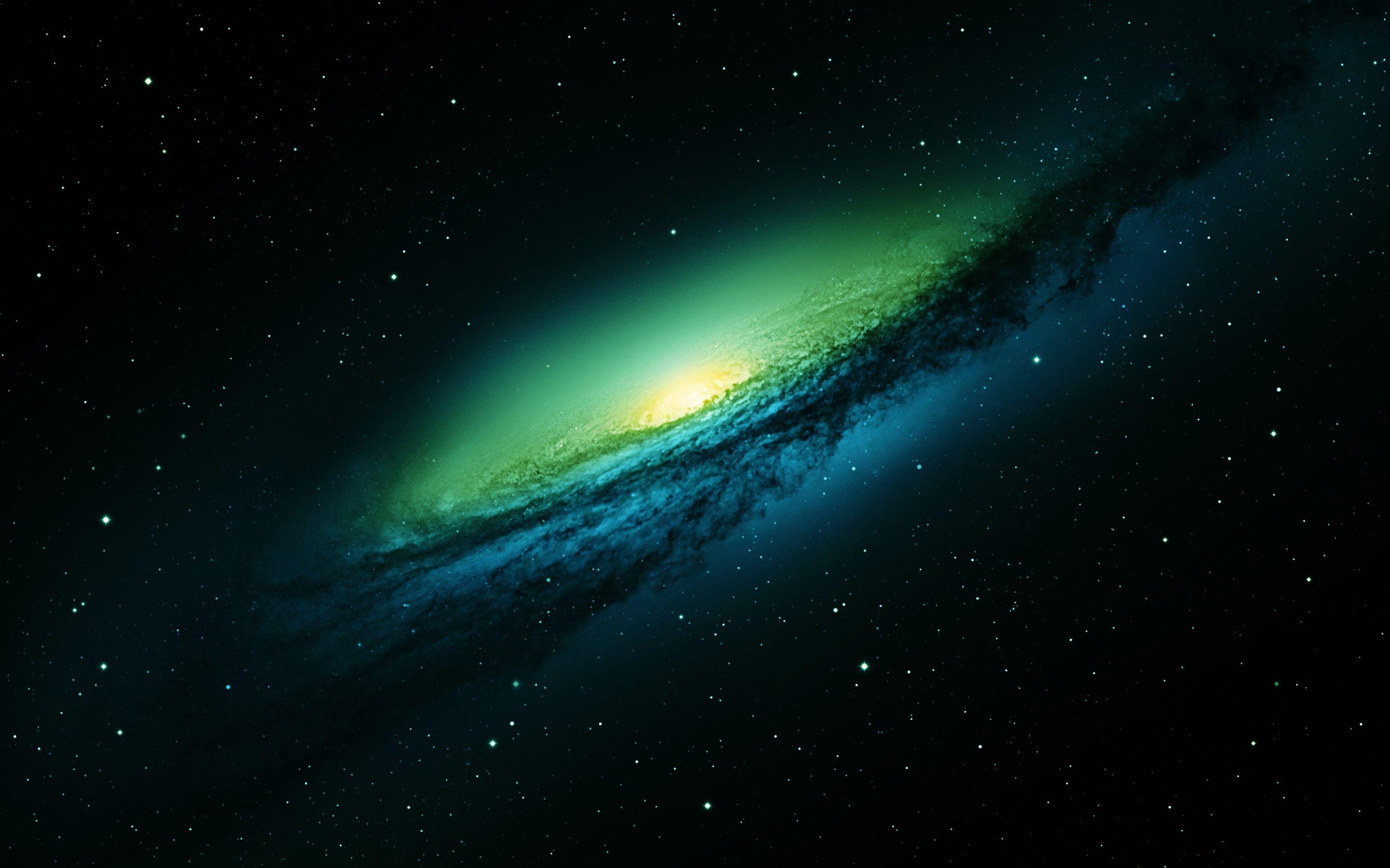 2880x1800 Green Galaxy Wallpaper
