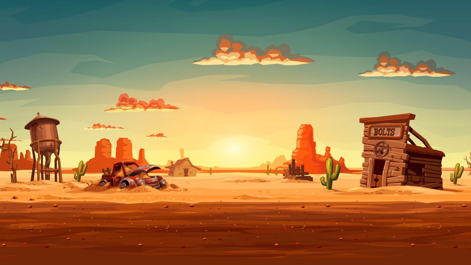 Desert Background Cartoon