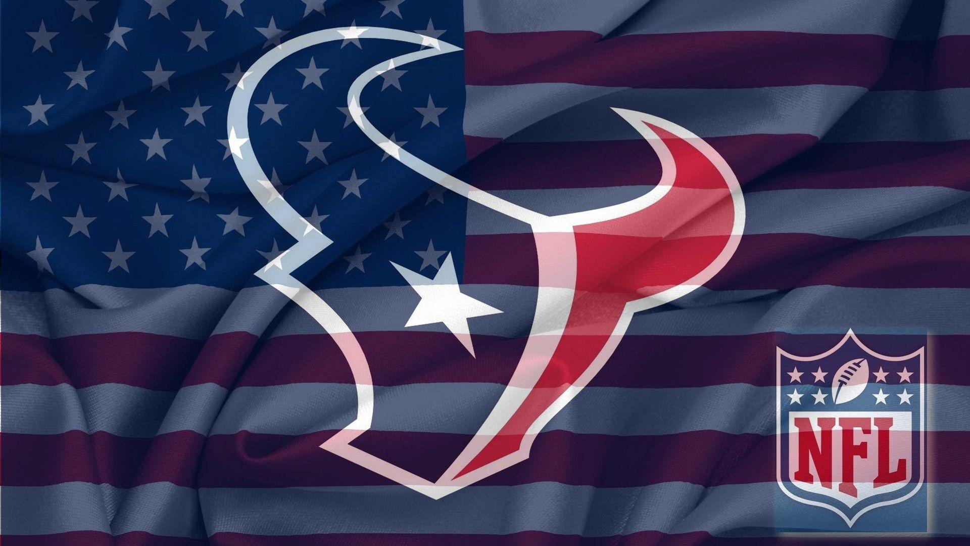 1920x1080 NFL Houston Texans Logo With NFL Logo On USA American Flag