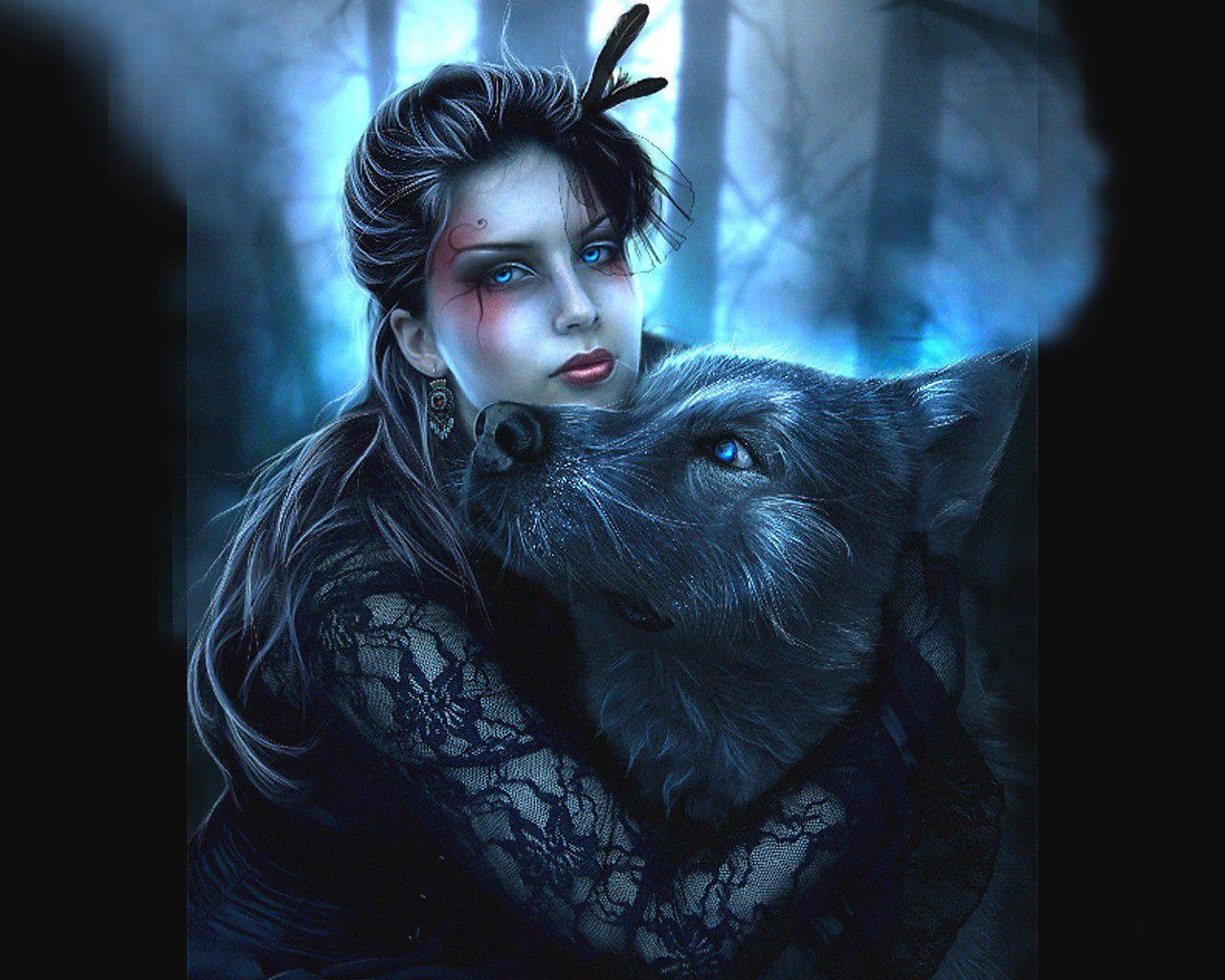 1280x1024 Wolf Girl Wallpaper