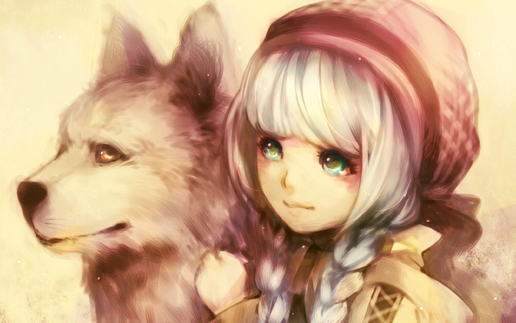 1680x1050 Wolf Girl Wallpaper