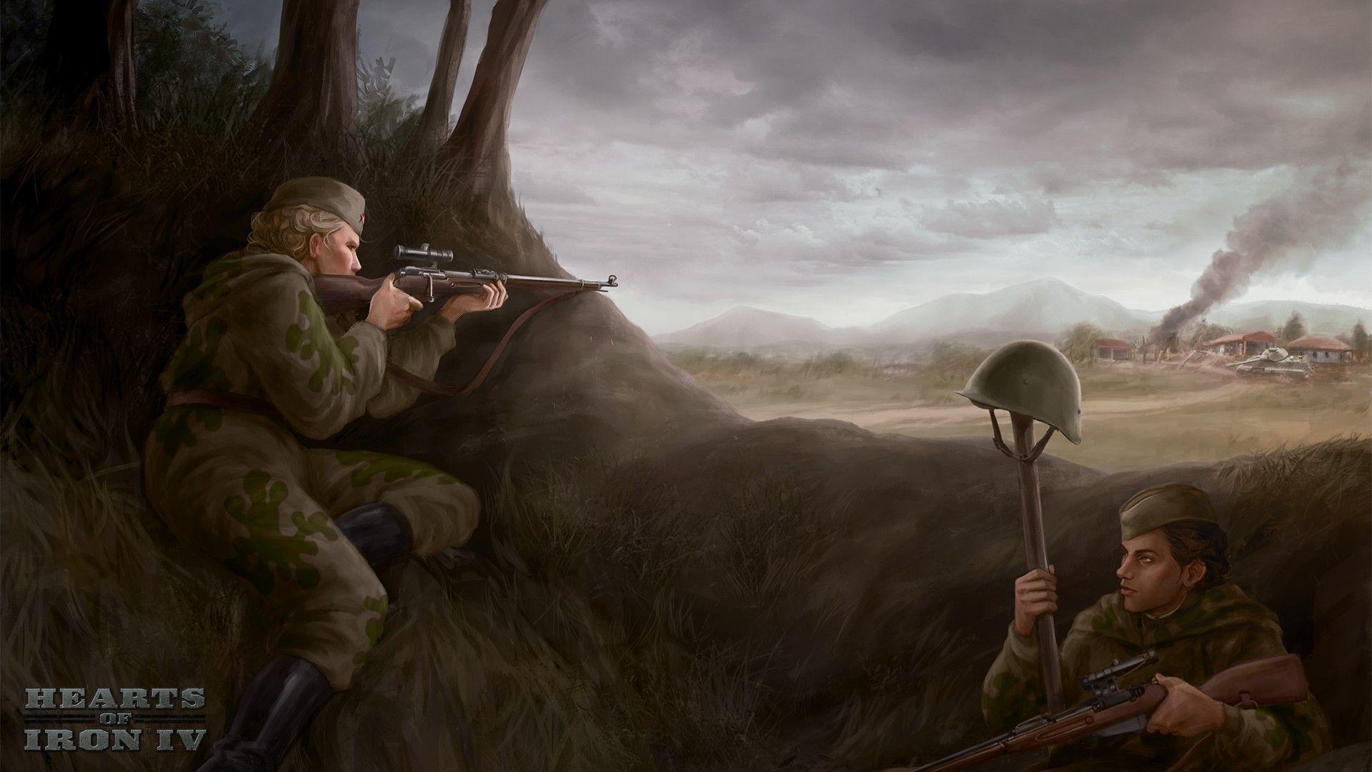 1920x1080 World War II, Girls with guns, Red army, Marksman Wallpaper