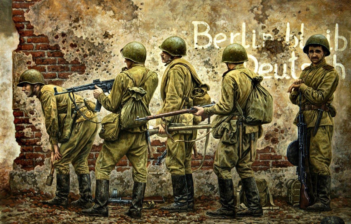 1332x850 Wallpaper Soldiers, The Great Patriotic War, Mosin Rifle, The Second World War, The Red Army, Soviet, DP StG 44 Image For Desktop, Section ситуации