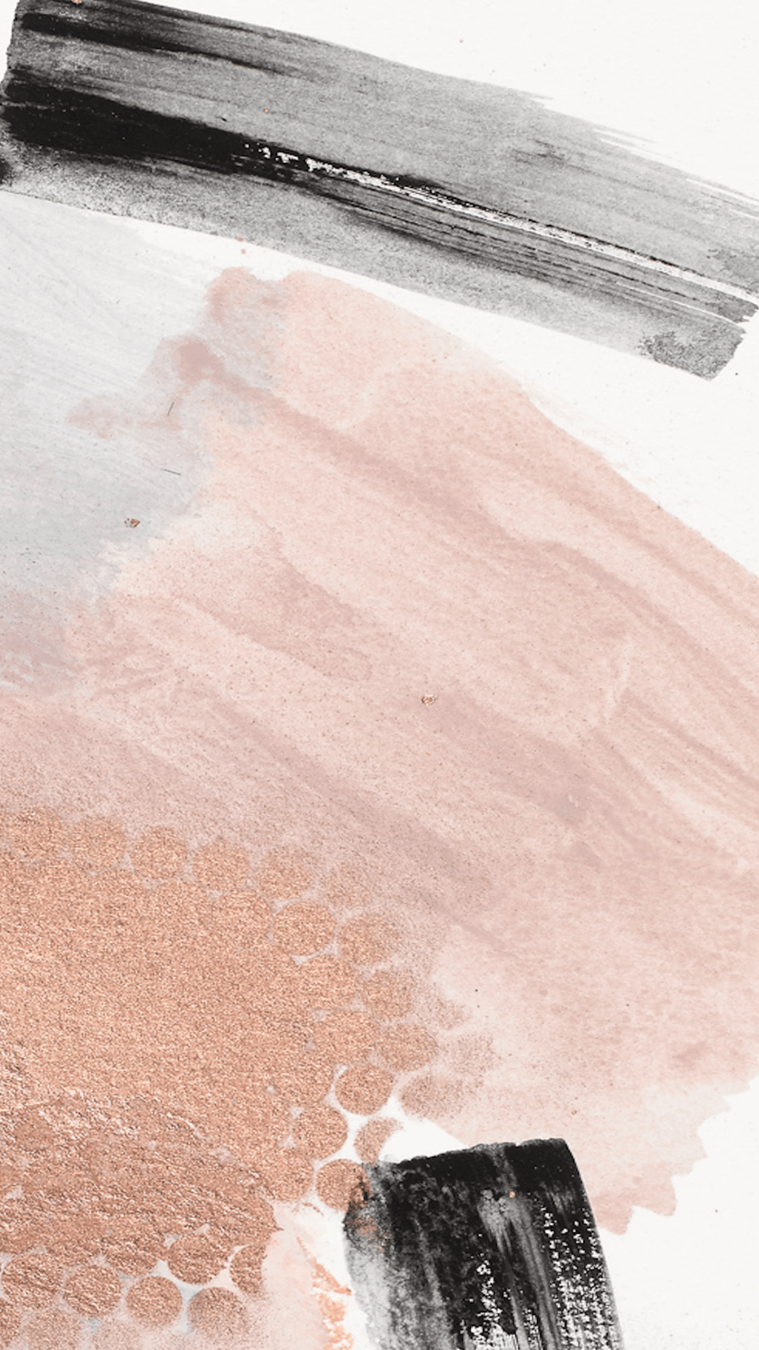 1080x1920 Black and blush pink paint brush wallpaper for your mobile