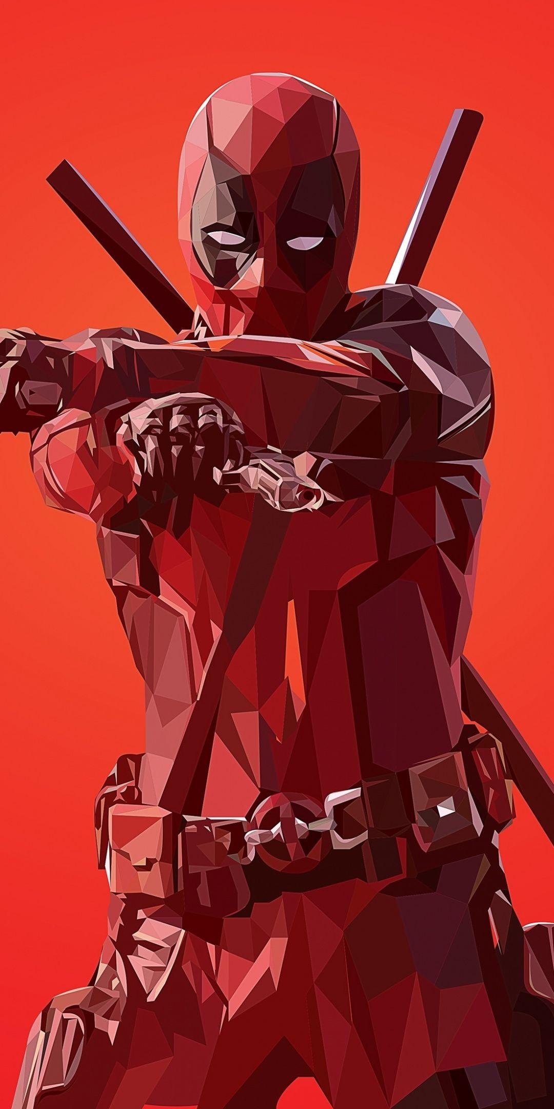 1080x2160 Deadpool, low poly, artworks, 1080x2160 wallpaper. Artwork
