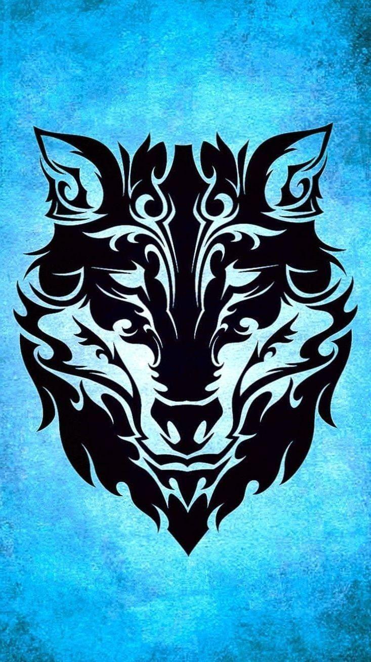 733x1305 Wolf Tribal Wallpaper Wallpaper.Pro