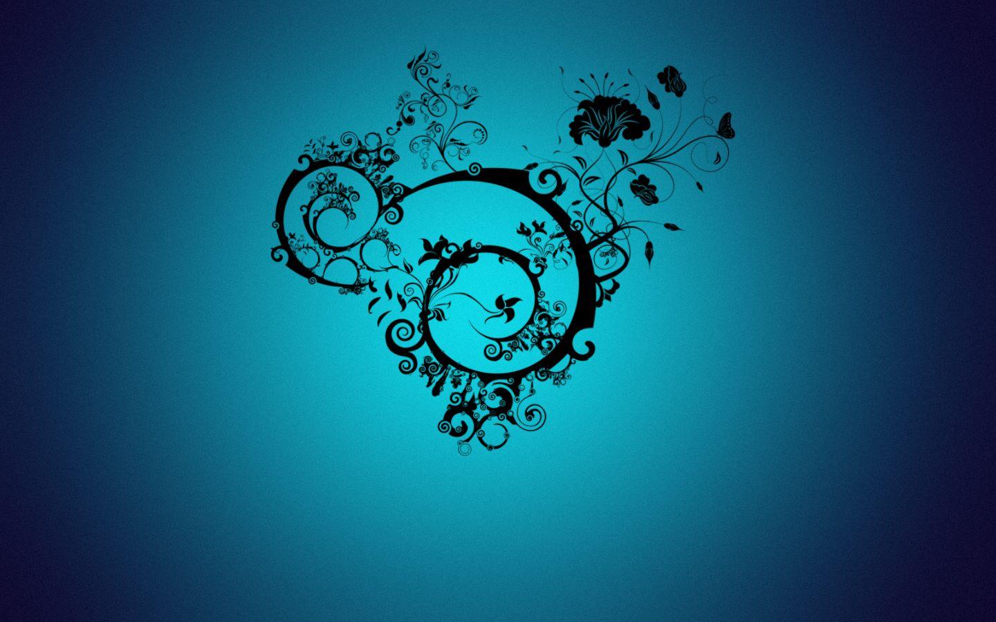 1440x900 Free download Tribal on a blue background wallpaper
