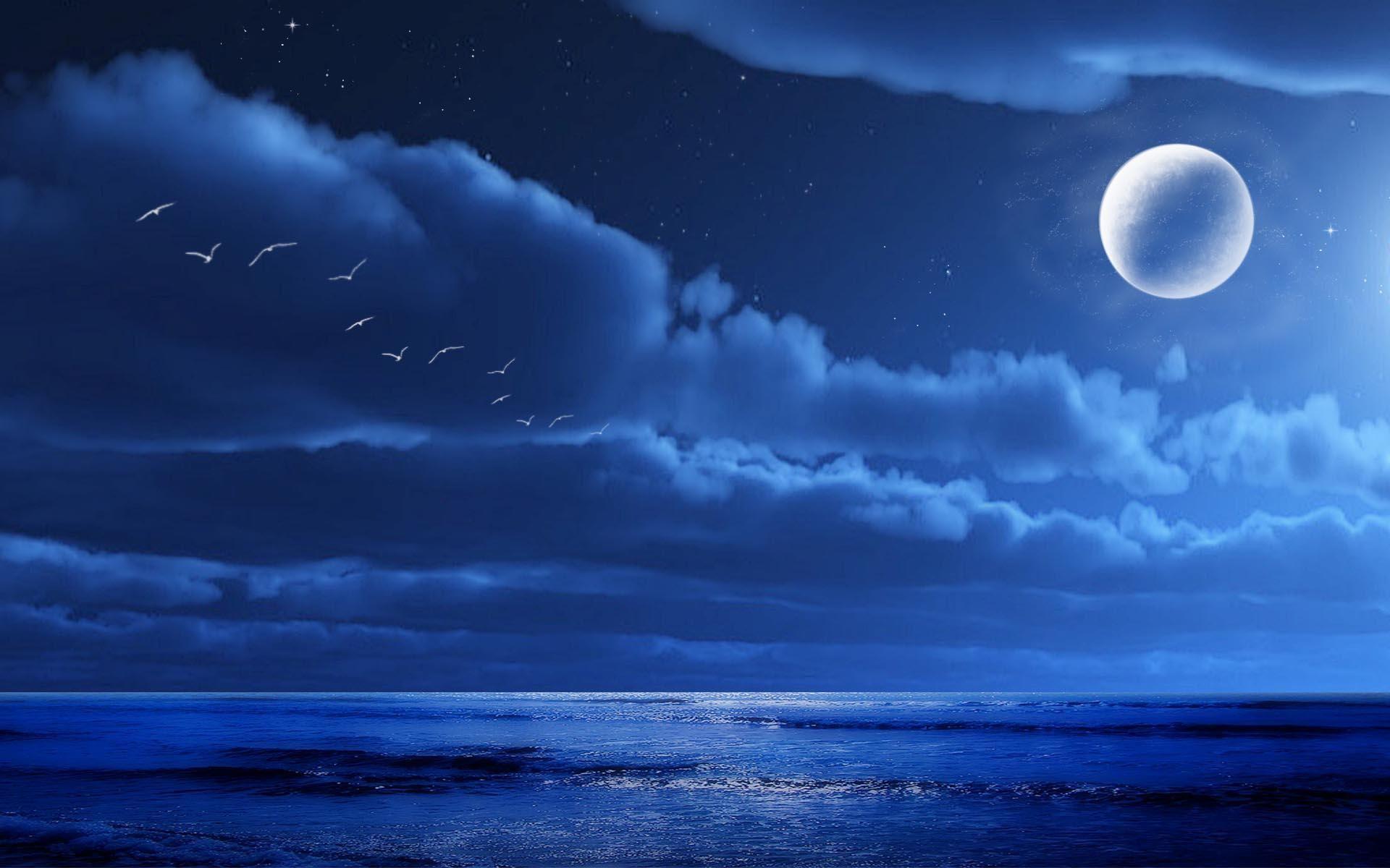 Moon at midnight Wallpaper Download  MobCup