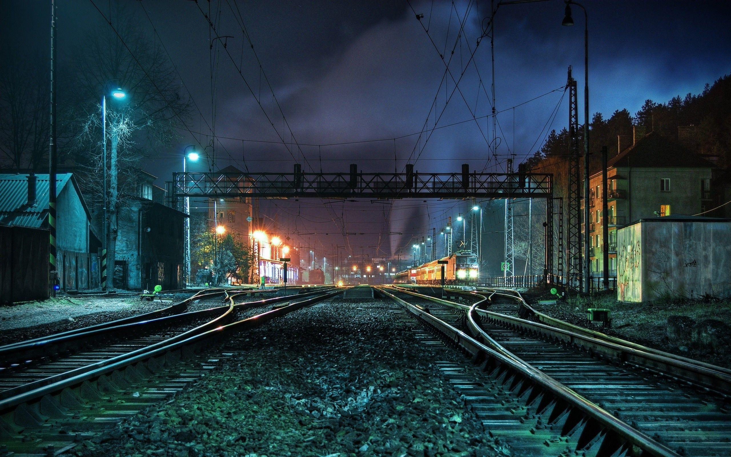 2560x1600 Background HD Wallpaper Train Dark Blue, HD