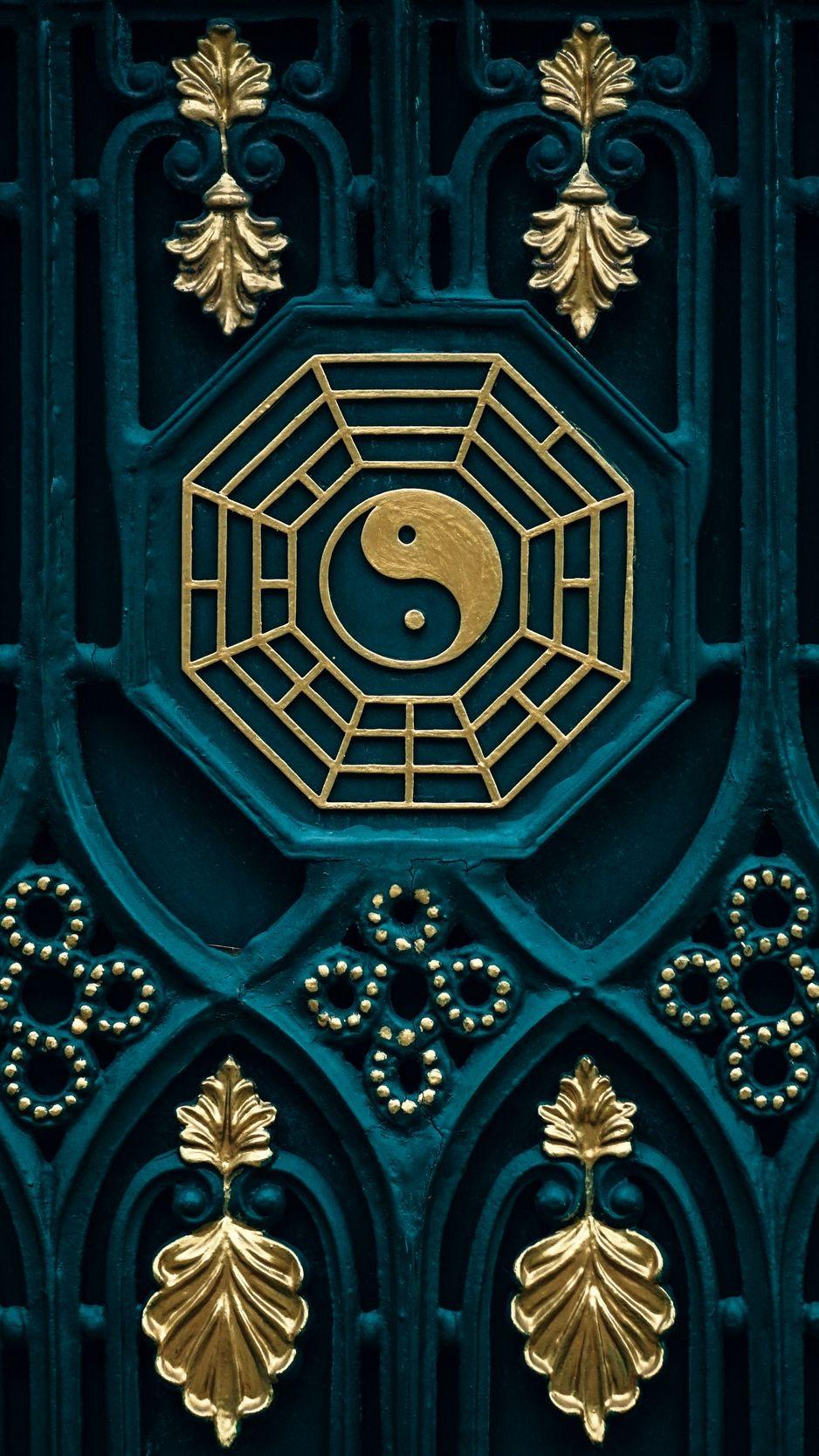 938x1668 Download wallpaper 938x1668 yin yang, buddhism, element