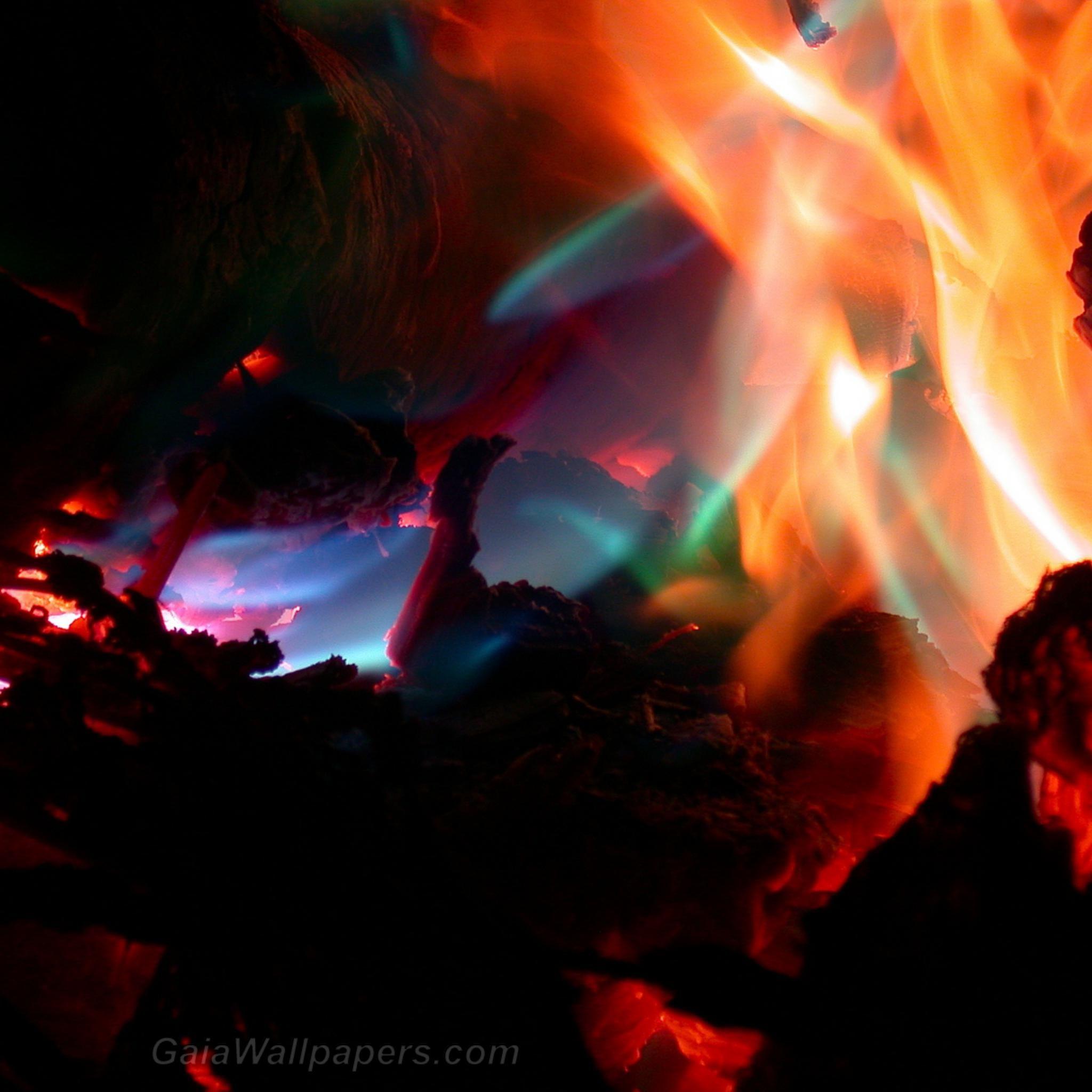 2048x2048 Fire blue, green, yellow, orange and red wallpaper 2048x2048 Desktop Wallpaper