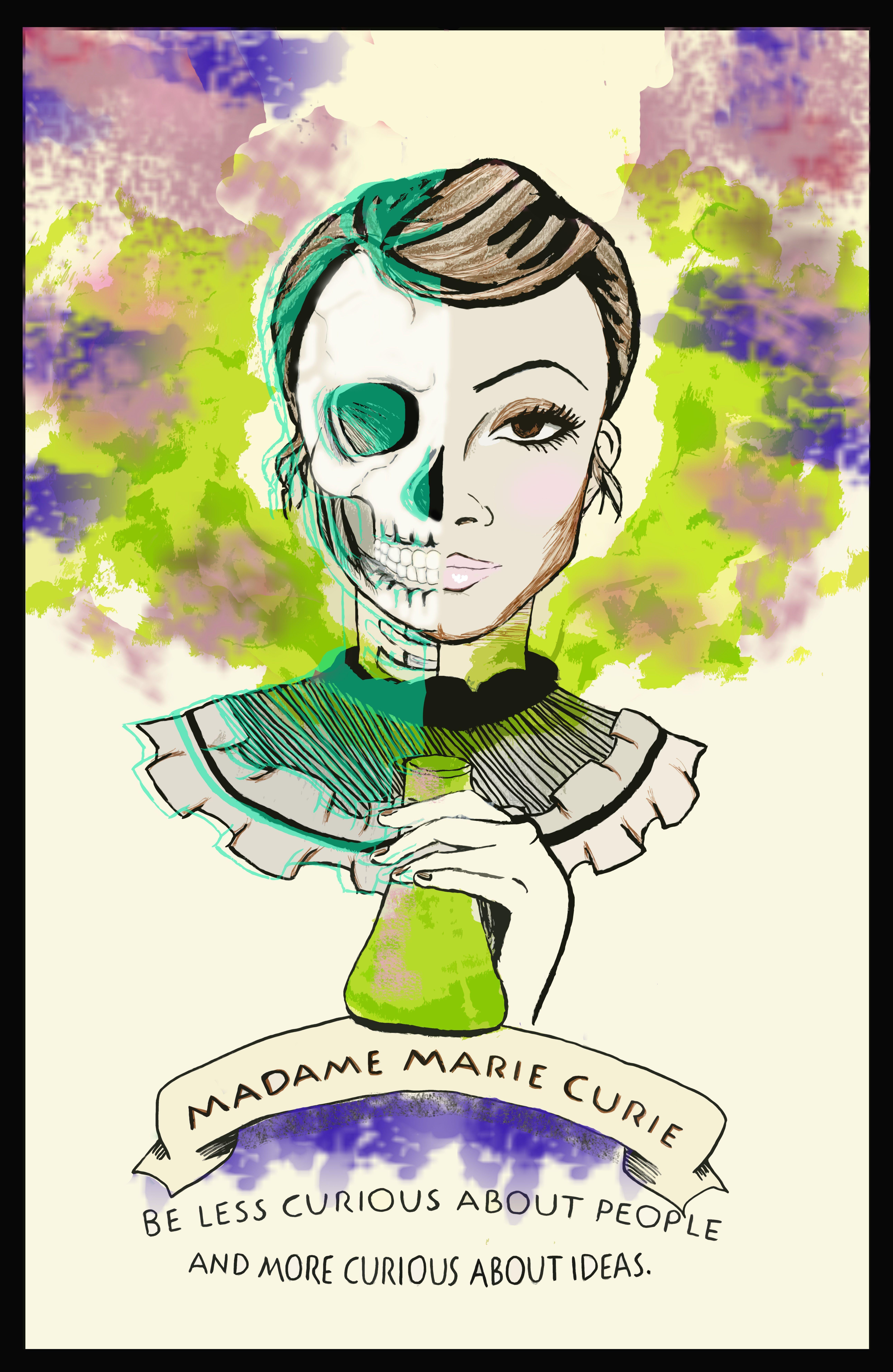 5170x7943 Madame Curie Illustration em 2019. Arte pop, Wallpaper