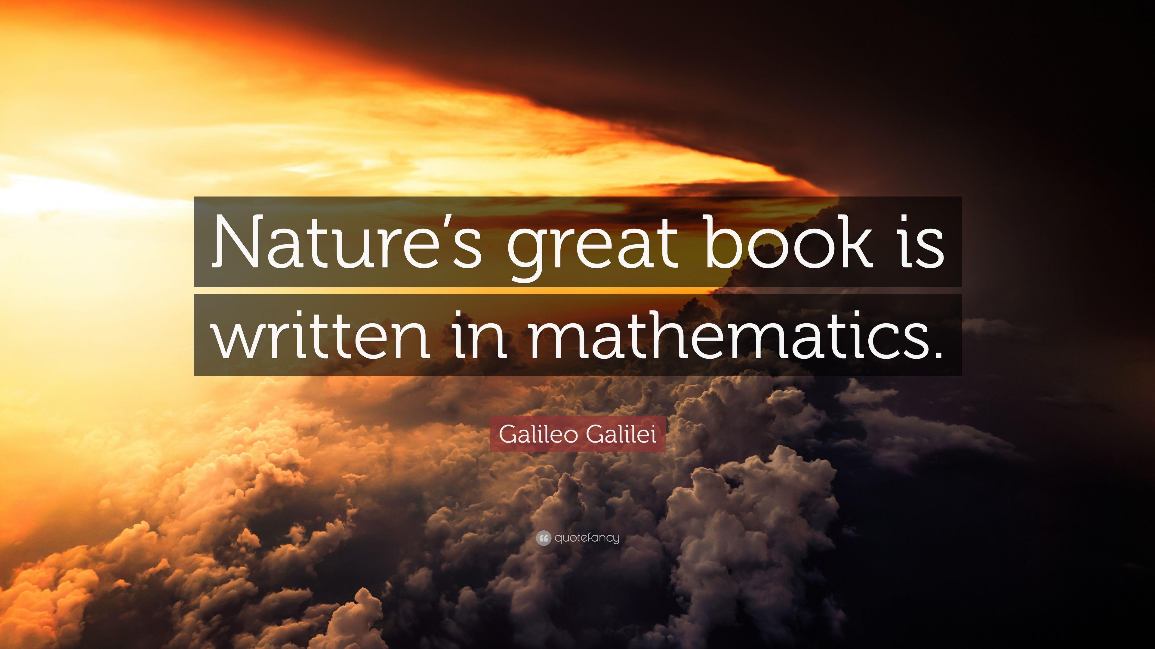 3840x2160 Galileo Galilei Quote: “Nature's great book is written