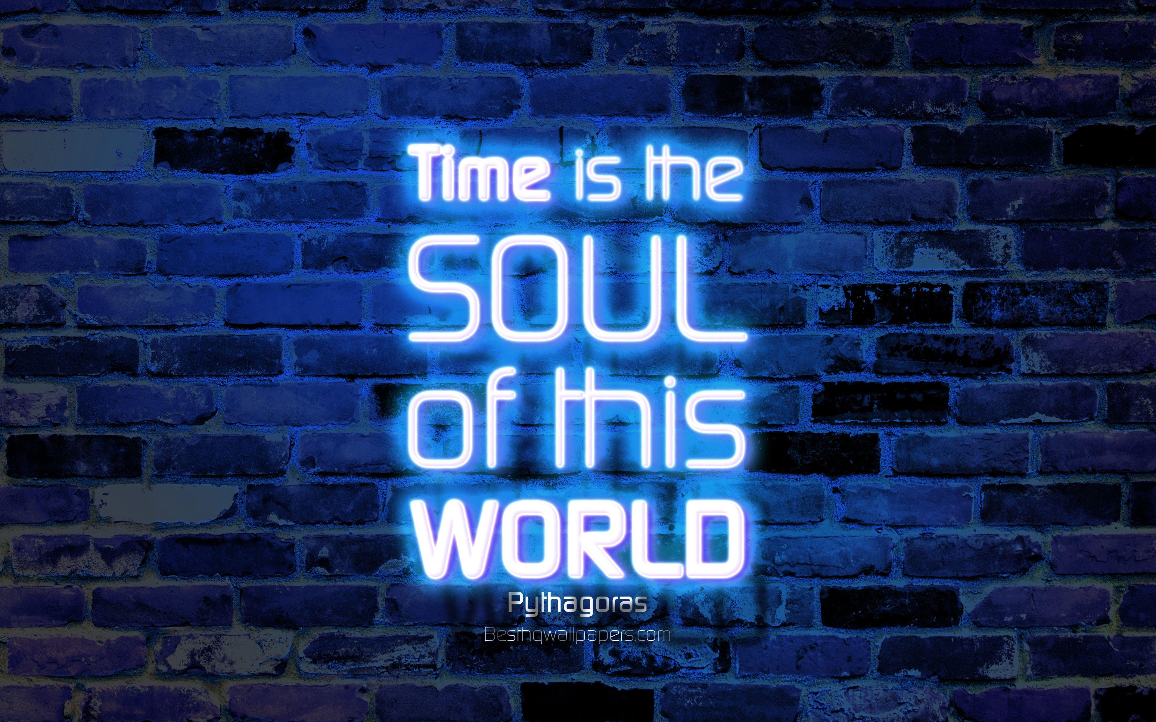 3840x2400 Download wallpaper Time is the soul of this world, 4k, blue