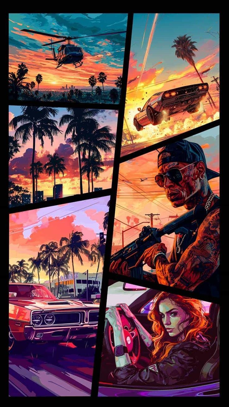 736x1308 GTA 6 Characters iPhone Wallpaper