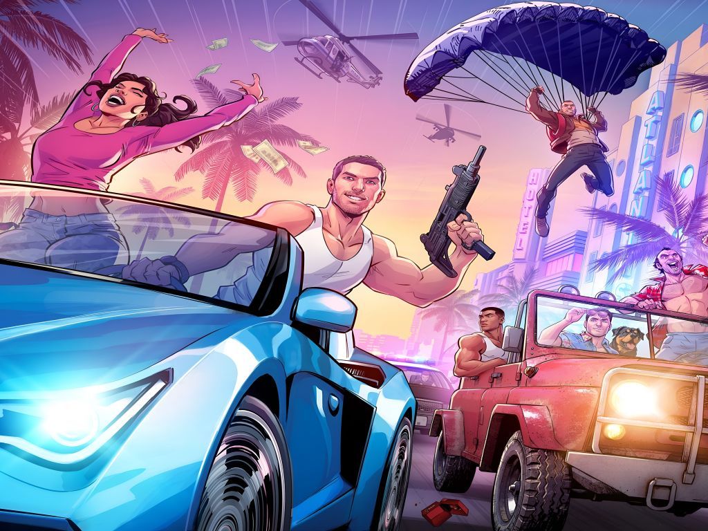 1024x768 Wallpaper grand theft auto vi, trilogy