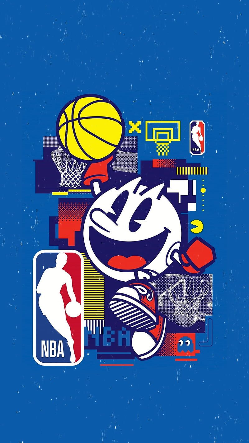 800x1422 Pac Man NBA, Classic, Blue, Pacman
