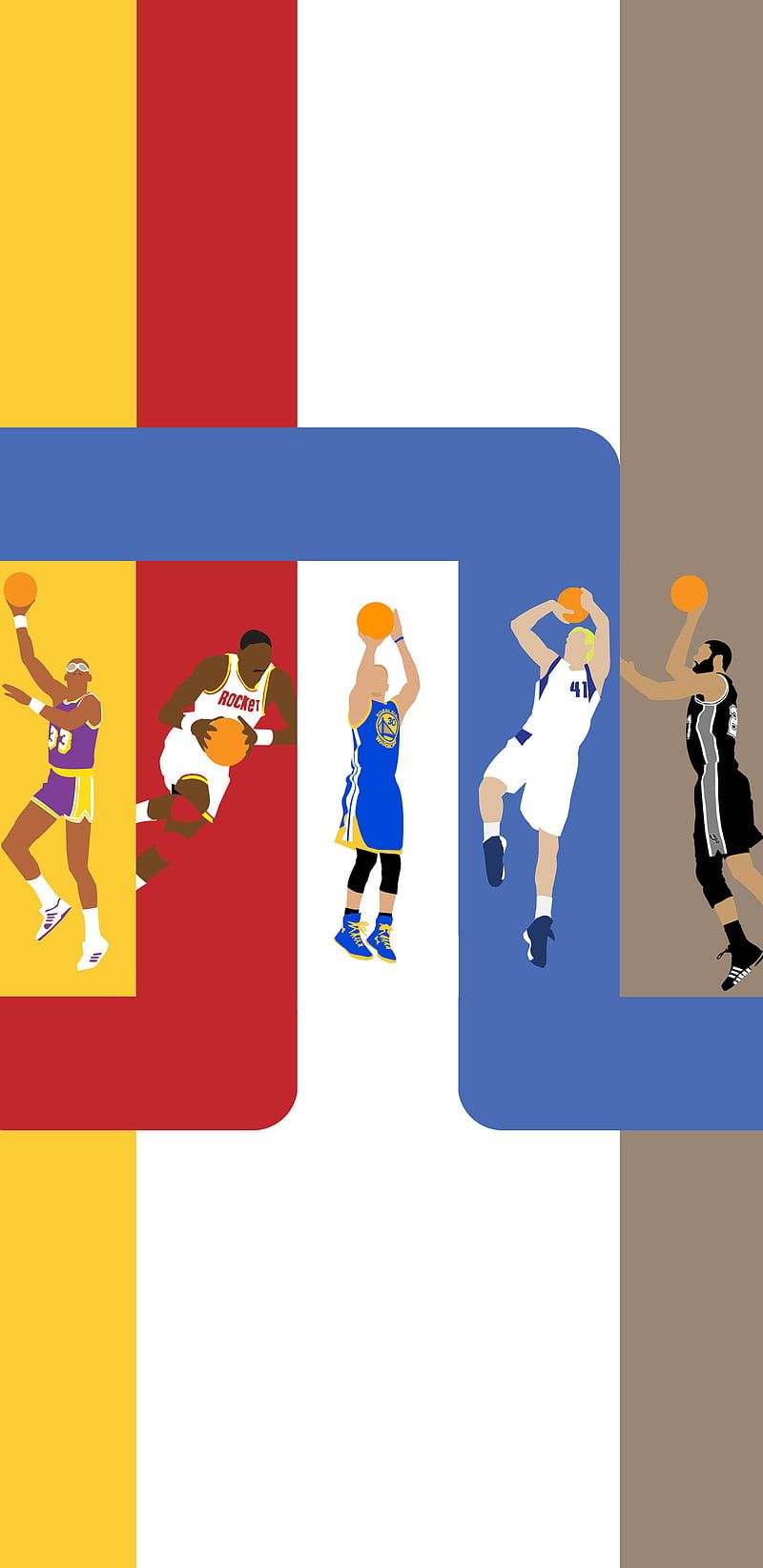 800x1644 NBA Flat Color Art ball, basketball old