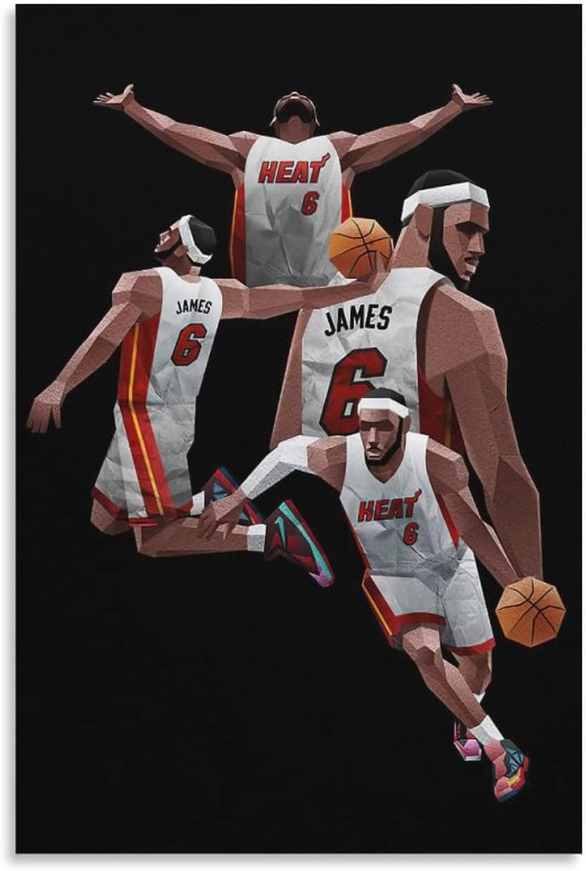 834x1238 LeBron James Vintage Basketball Canvas