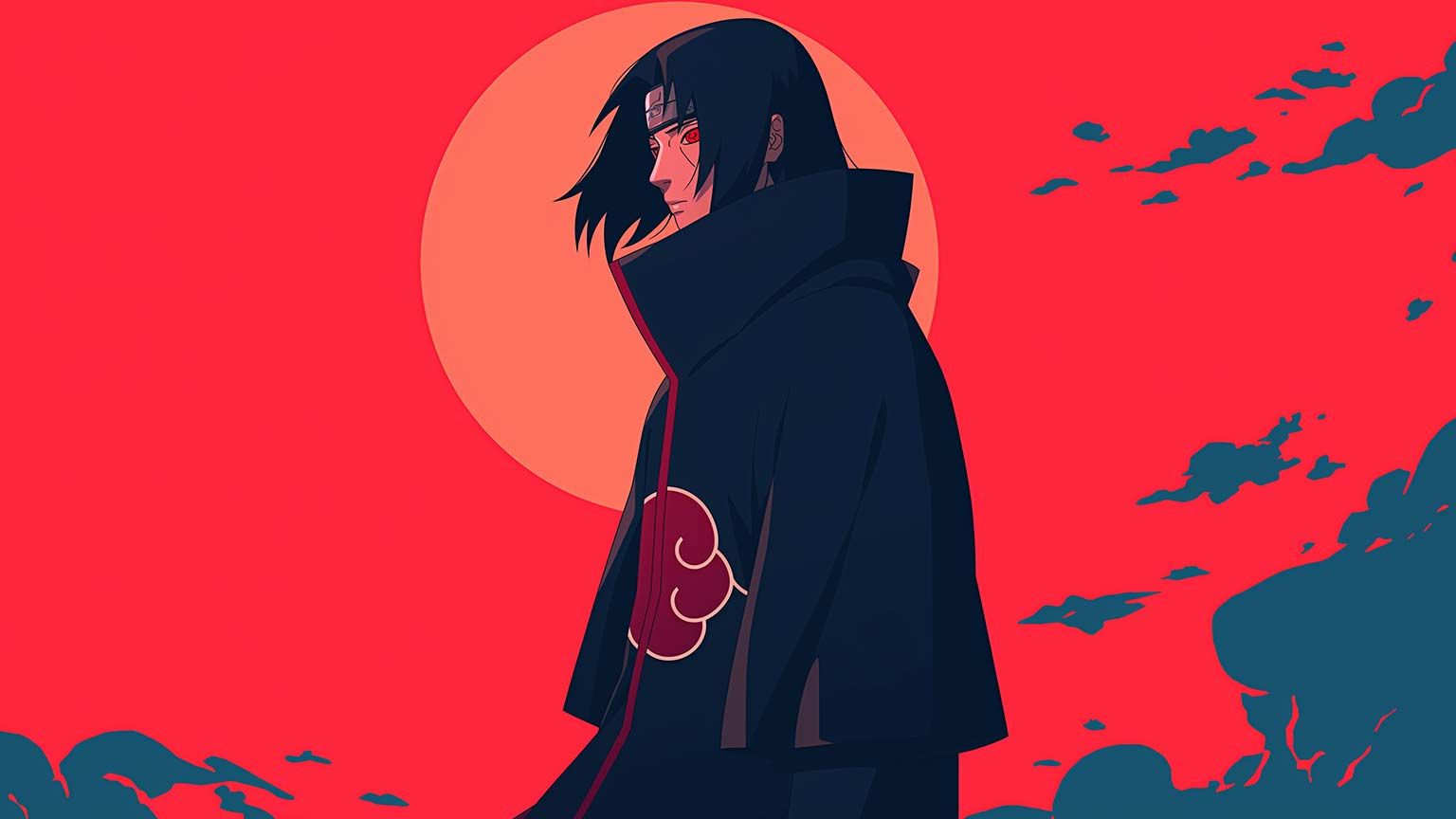 1536x864 Naruto Itachi Uchiha Red Desktop
