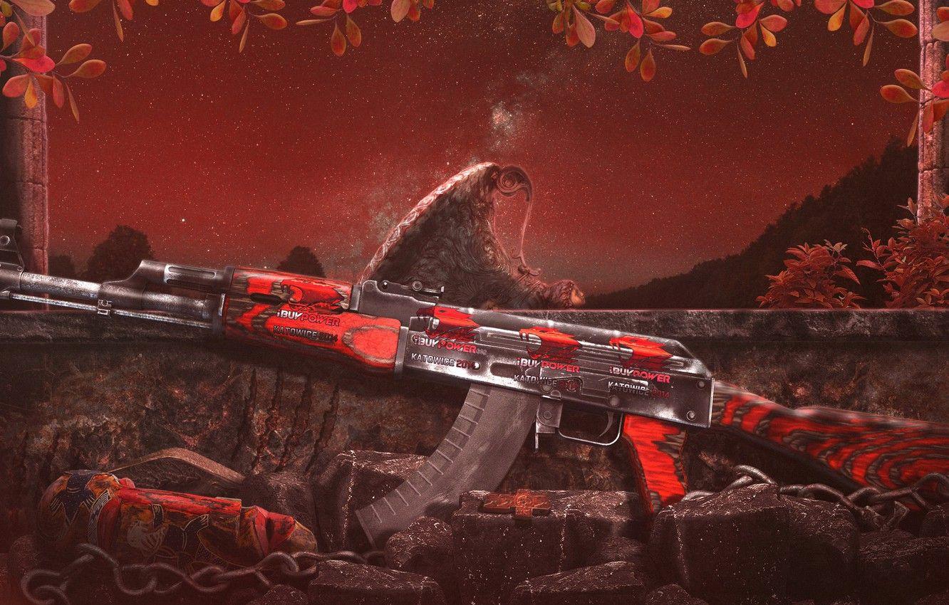 1332x850 Wallpaper game, night, AK- counter strike global