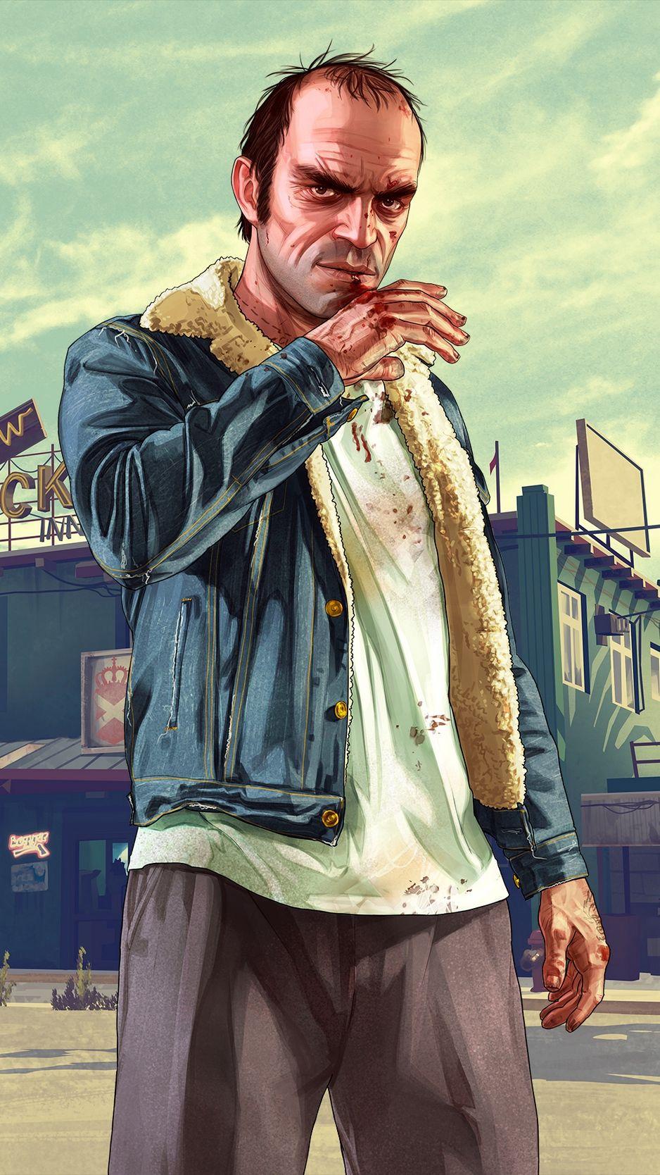 938x1668 Download wallpaper 938x1668 grand theft auto v, trevor, bar