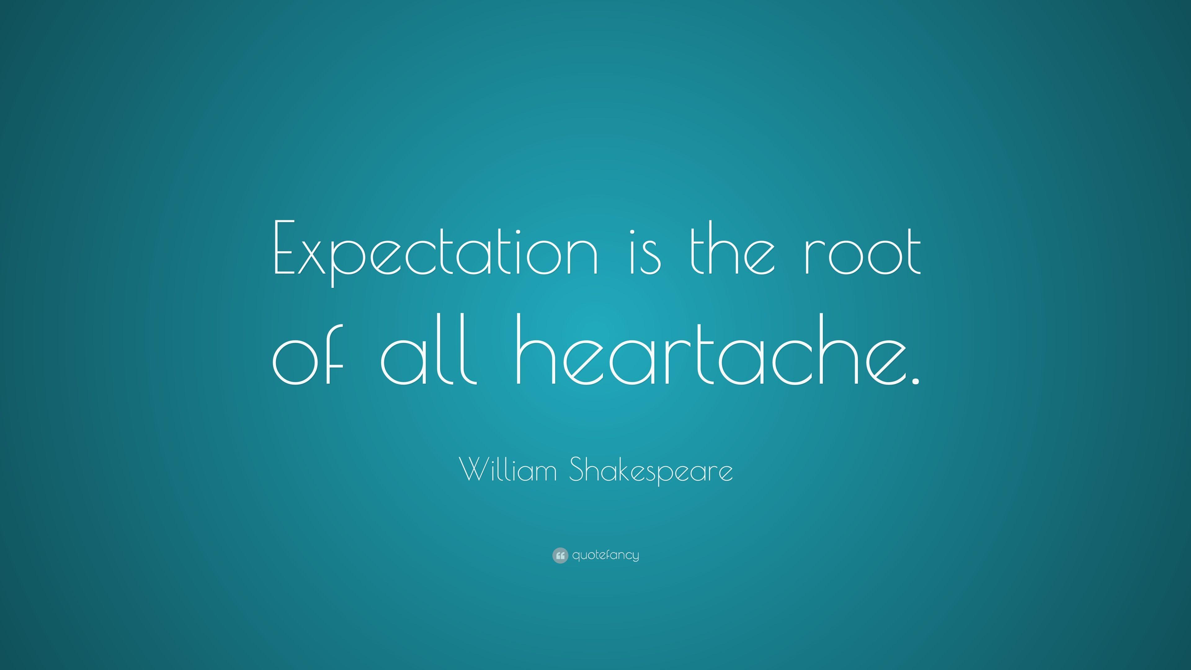 3840x2160 William Shakespeare Quote: “Expectation is the root of all