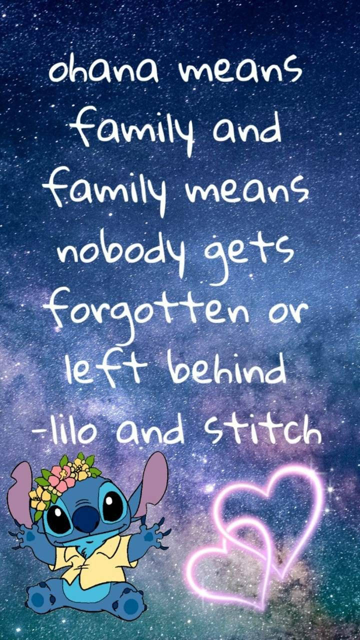 720x1280 Starry Aesthetic Stitch Ohana Quote
